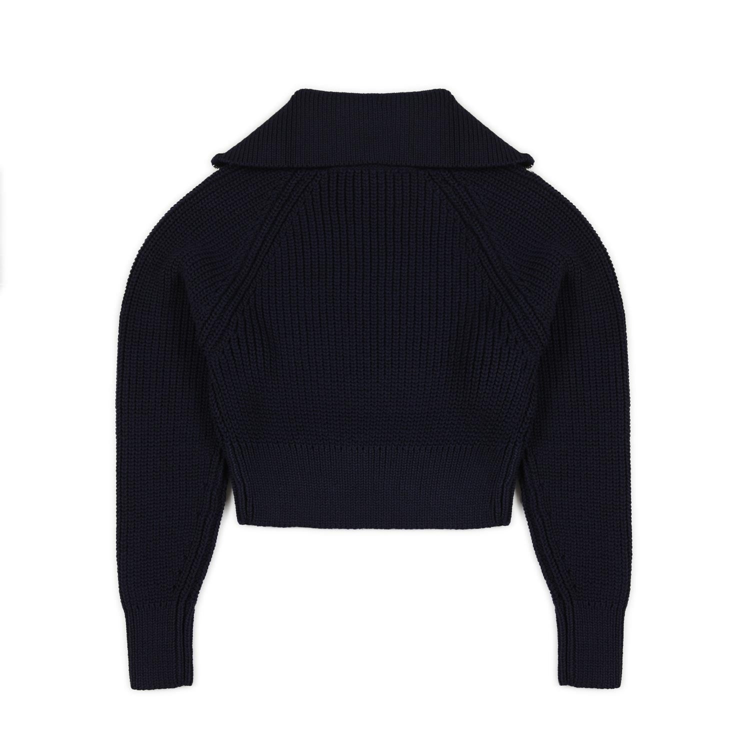 MAGLIONE CROPPED BLU NAVY CON ZIP - annameglio.com abbigliamento moda