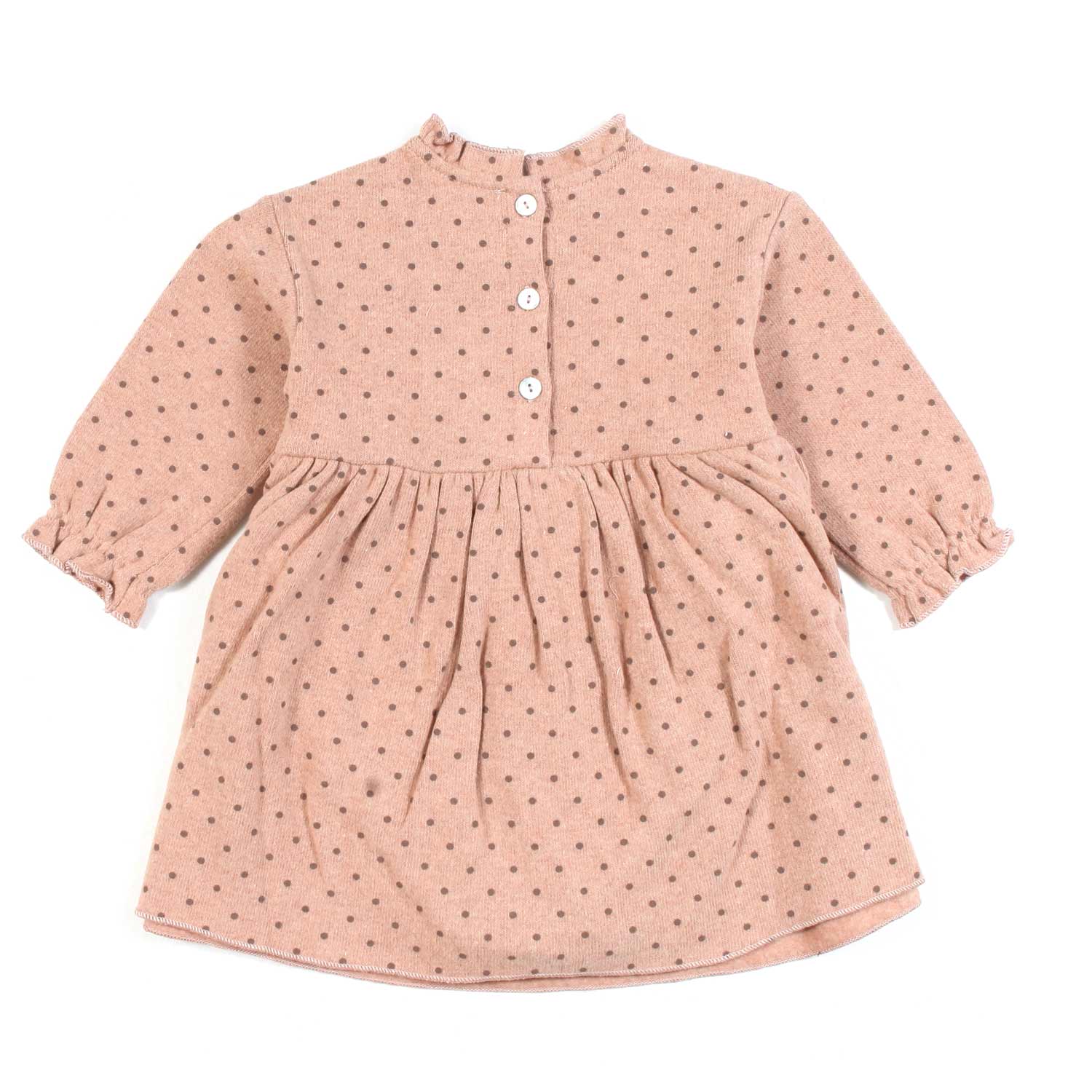 VESTITINO ROSA CON POIS SCURI NEONATA - annameglio.com abbigliamento moda