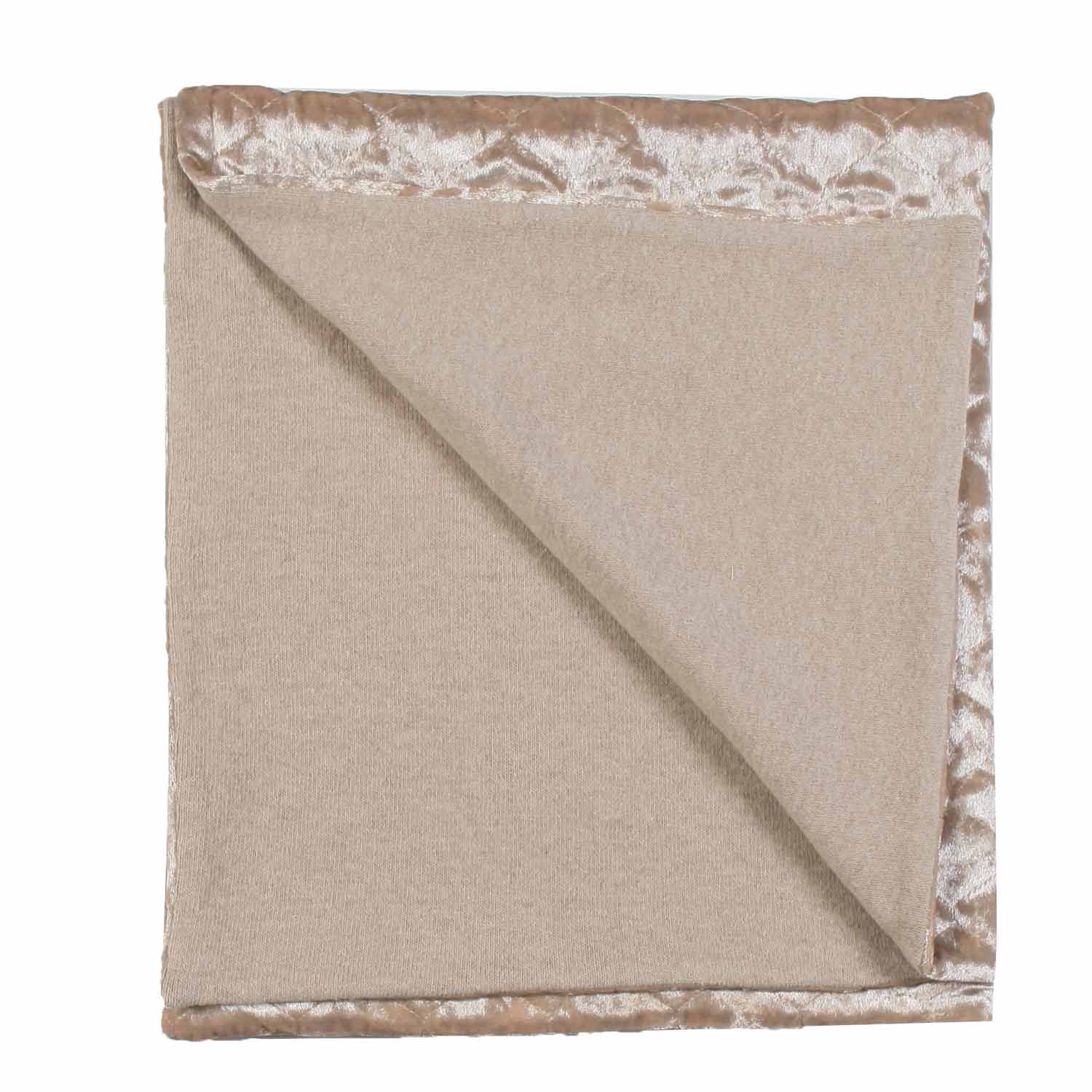 COPERTA VELLUTO LUCIDO ORO E BEIGE NEONATA - annameglio.com abbigliamento moda