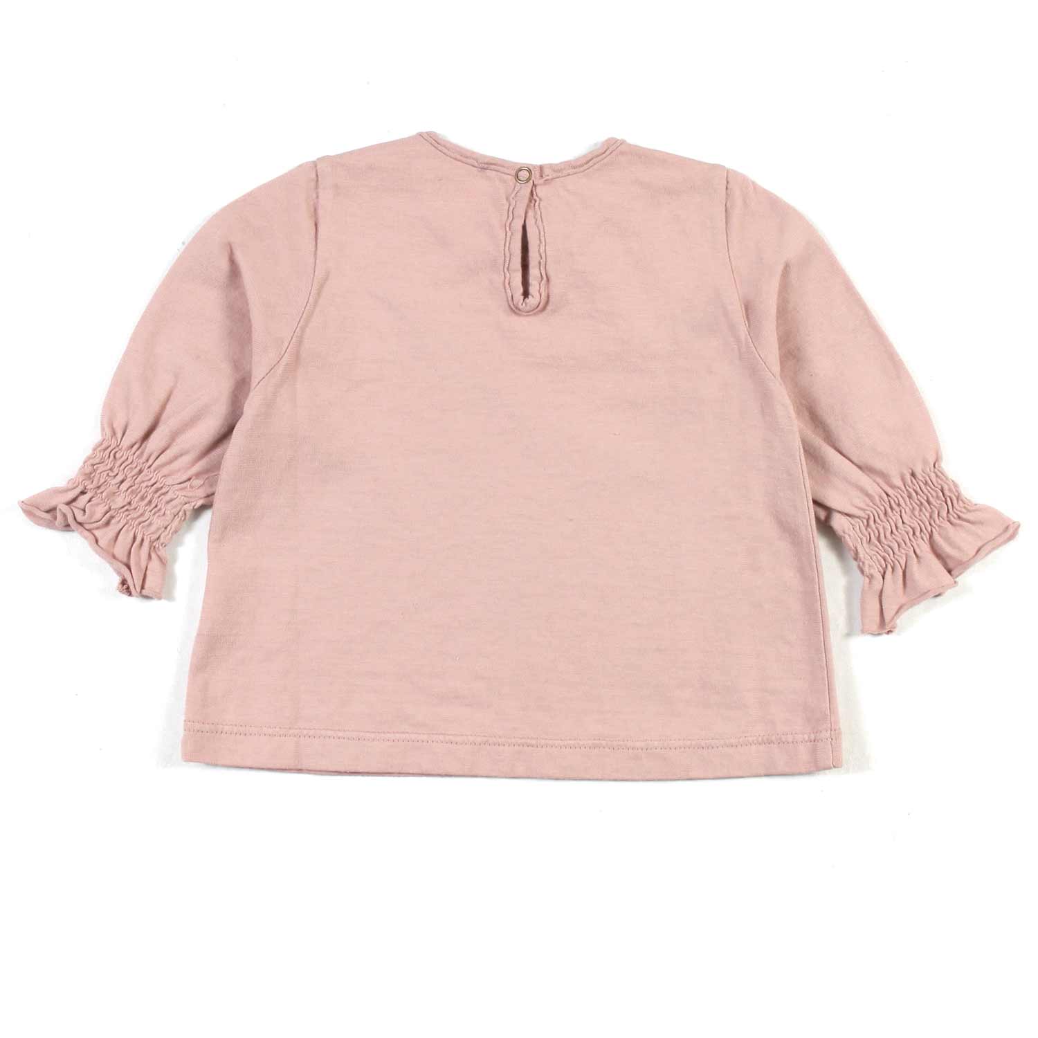 T-SHIRT MANICA LUNGA ROSA ANTICO NEONATA - annameglio.com abbigliamento moda