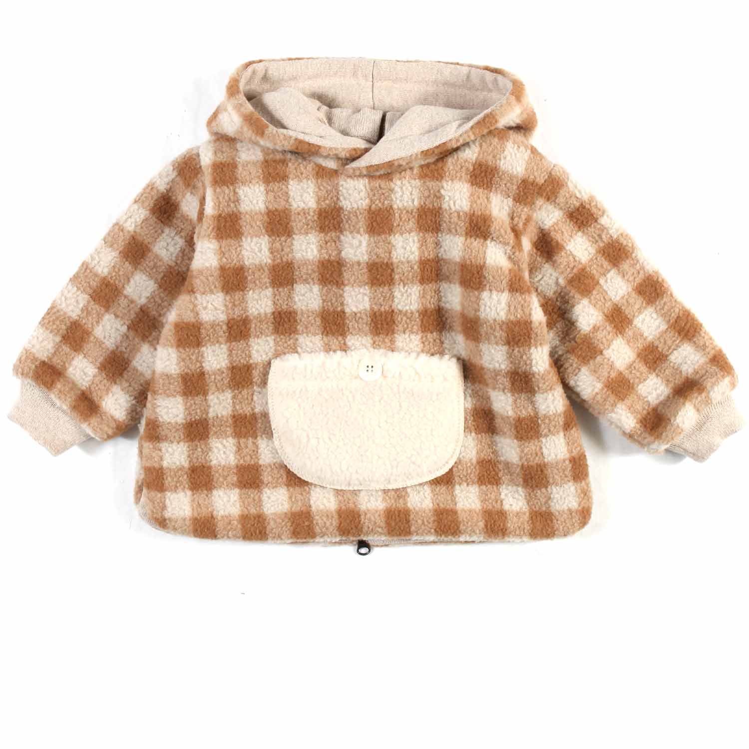 CAPPOTTINO VICHY PANNA E CAMMELLO BABY UNISEX - annameglio.com abbigliamento moda