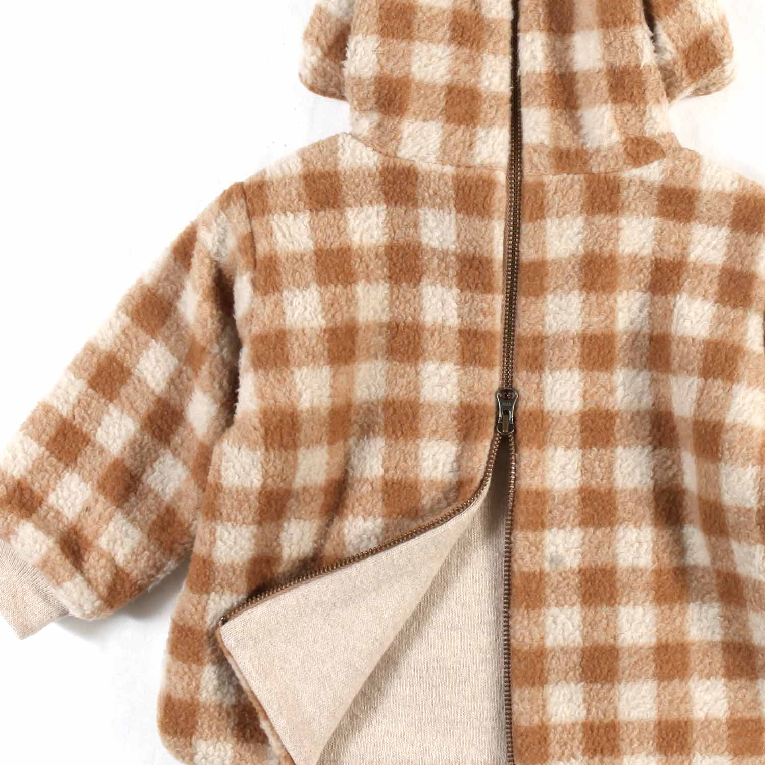 CAPPOTTINO VICHY PANNA E CAMMELLO BABY UNISEX - annameglio.com abbigliamento moda