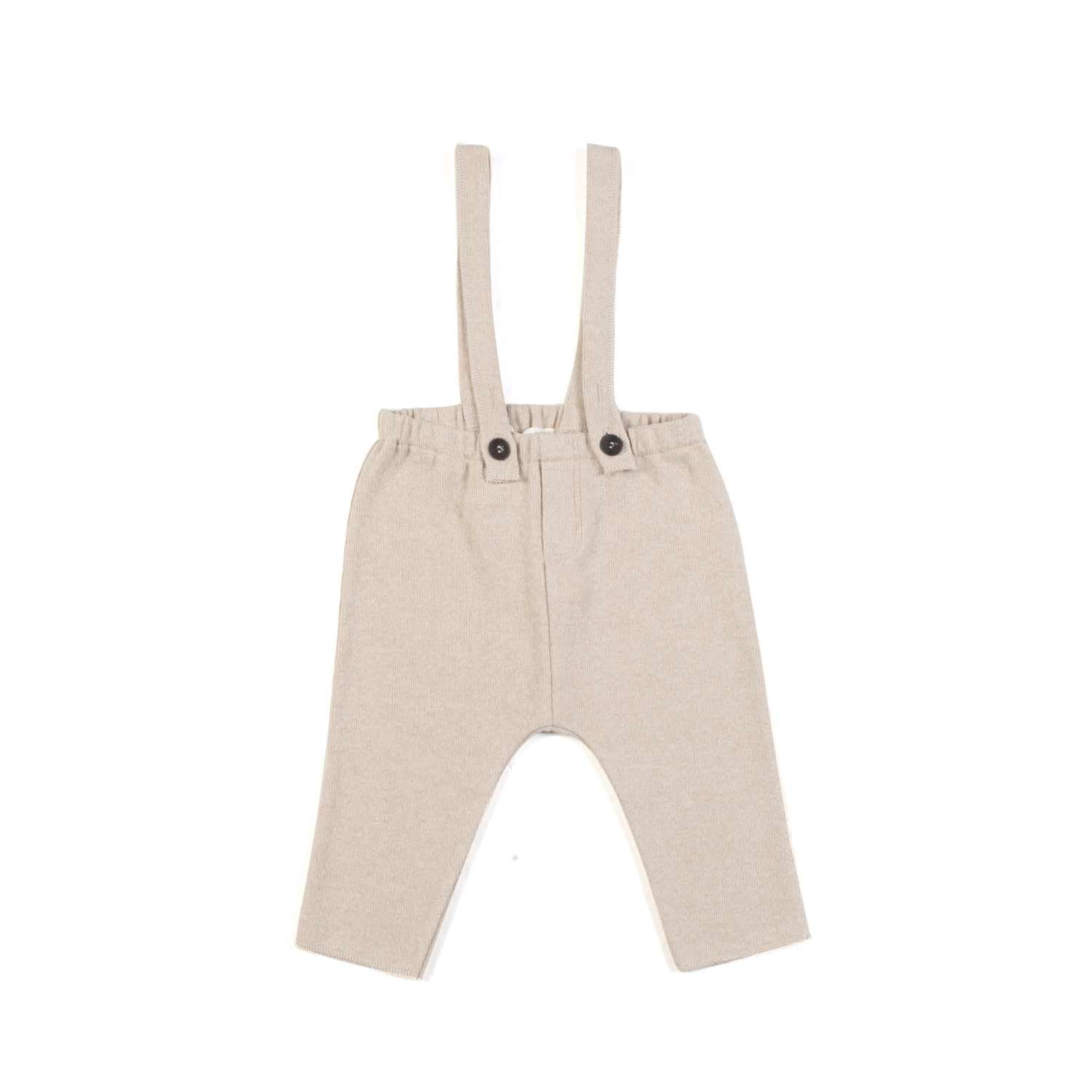 PANTALONE BEIGE CON BRETELLE NEONATO - annameglio.com abbigliamento moda