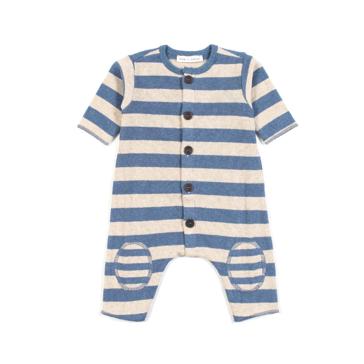 TUTINA UNISEX BIANCO NATURALE E AZZURRA A STRISCE - annameglio.com abbigliamento moda