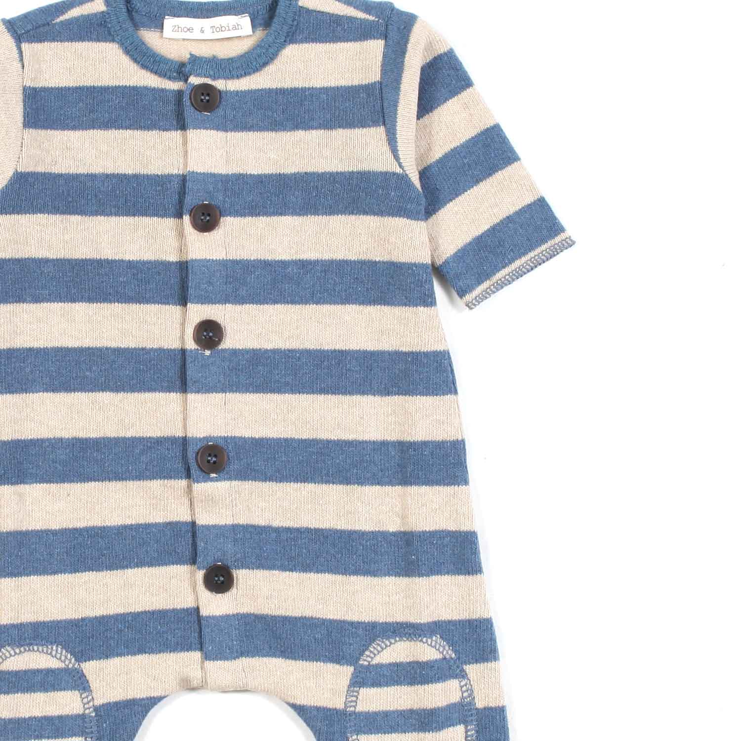 TUTINA UNISEX BIANCO NATURALE E AZZURRA A STRISCE - annameglio.com abbigliamento moda