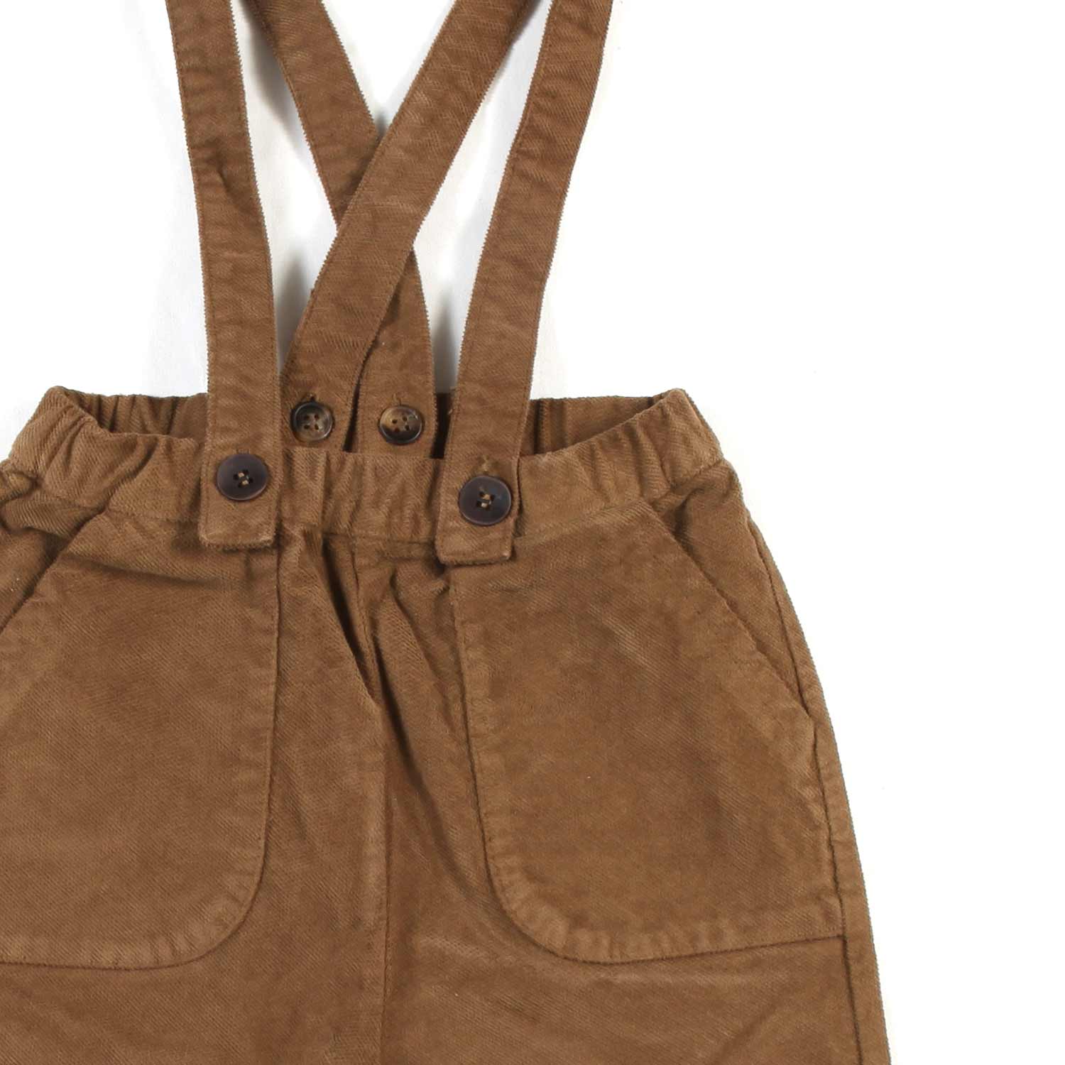 PANTALONE MARRONE CON BRETELLE NEONATO - annameglio.com abbigliamento moda
