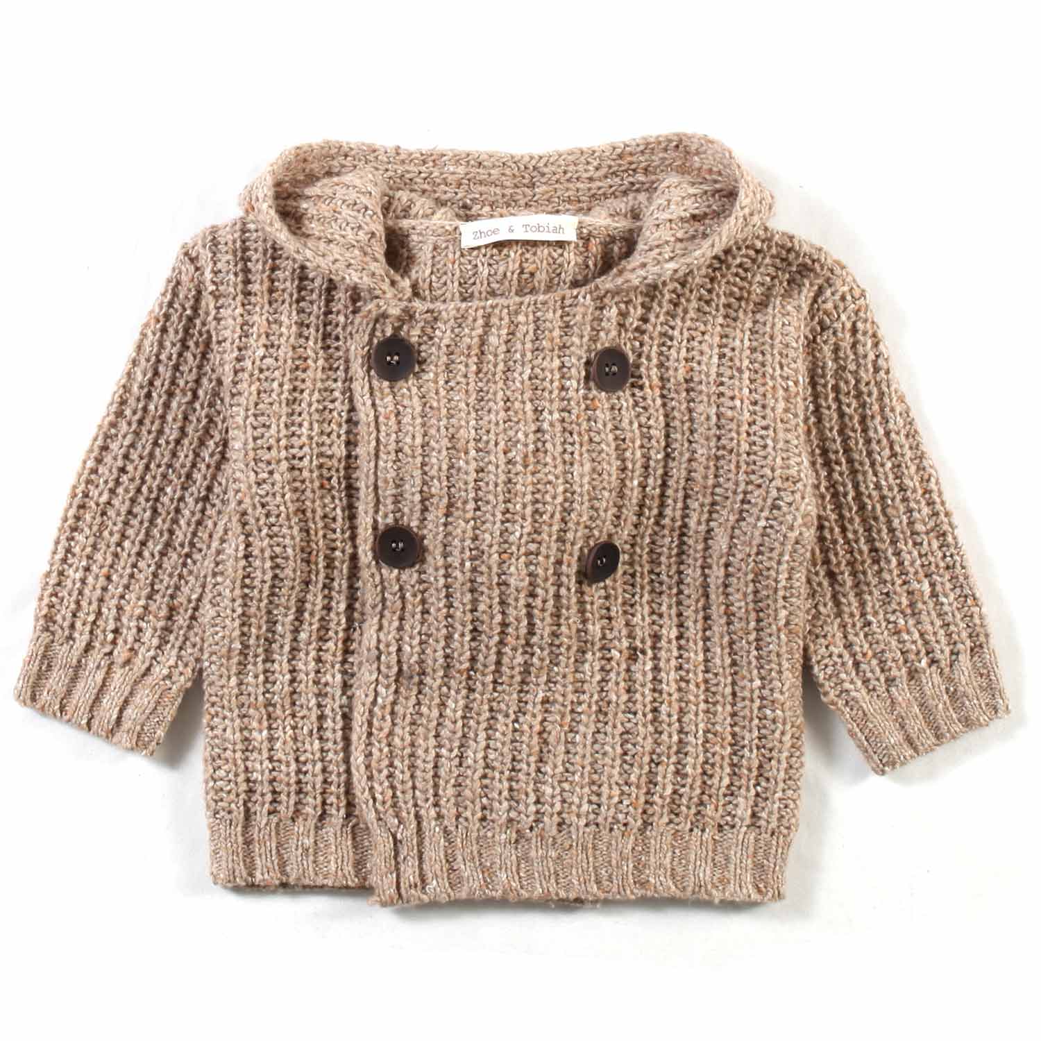 CARDIGAN BEIGE CON CAPPUCCIO BABY UNISEX - annameglio.com abbigliamento moda