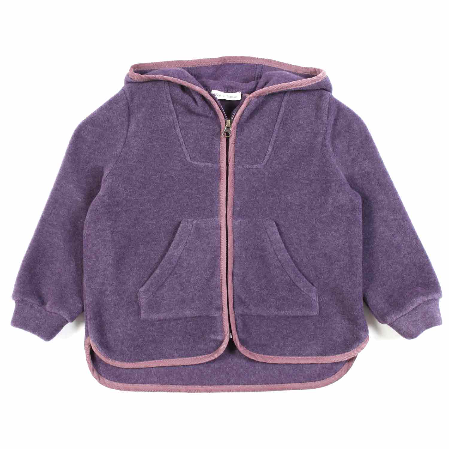 FELPA VIOLA DI PILE CON CAPPUCCIO BAMBINA - annameglio.com abbigliamento moda