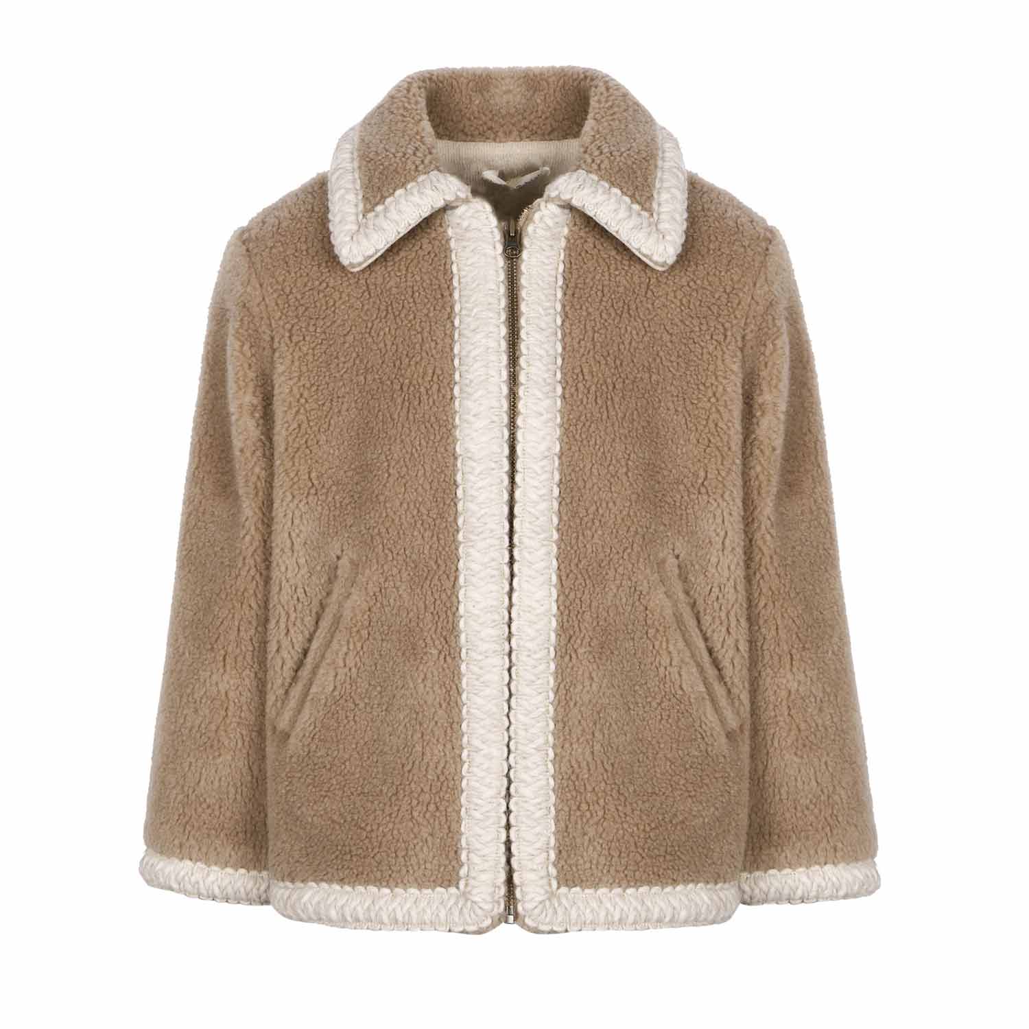 CAPPOTTO TEDDY NOCCIOLA E BEIGE BAMBINO - annameglio.com abbigliamento moda