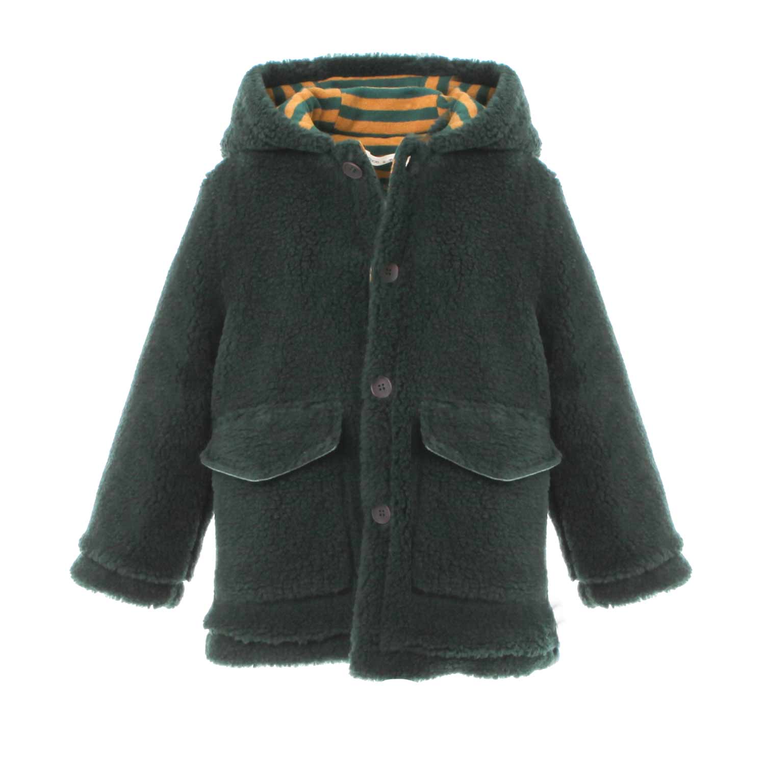 CAPPOTTO SHERPA VERDE E SENAPE BAMBINO - annameglio.com abbigliamento moda