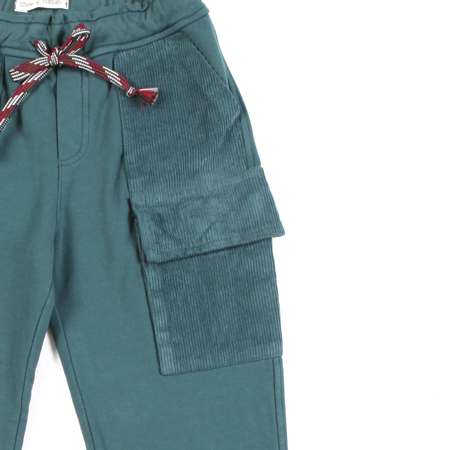 PANTALONE JOGGER PETROLIO CON TASCHE CARGO - annameglio.com abbigliamento moda