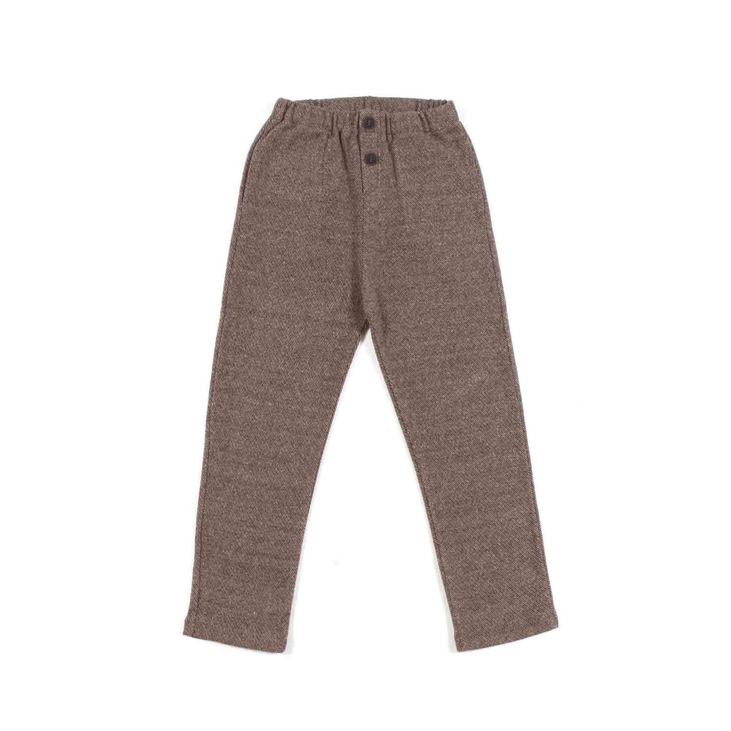PANTALONE MARRONE MELANGE BAMBINO - annameglio.com abbigliamento moda