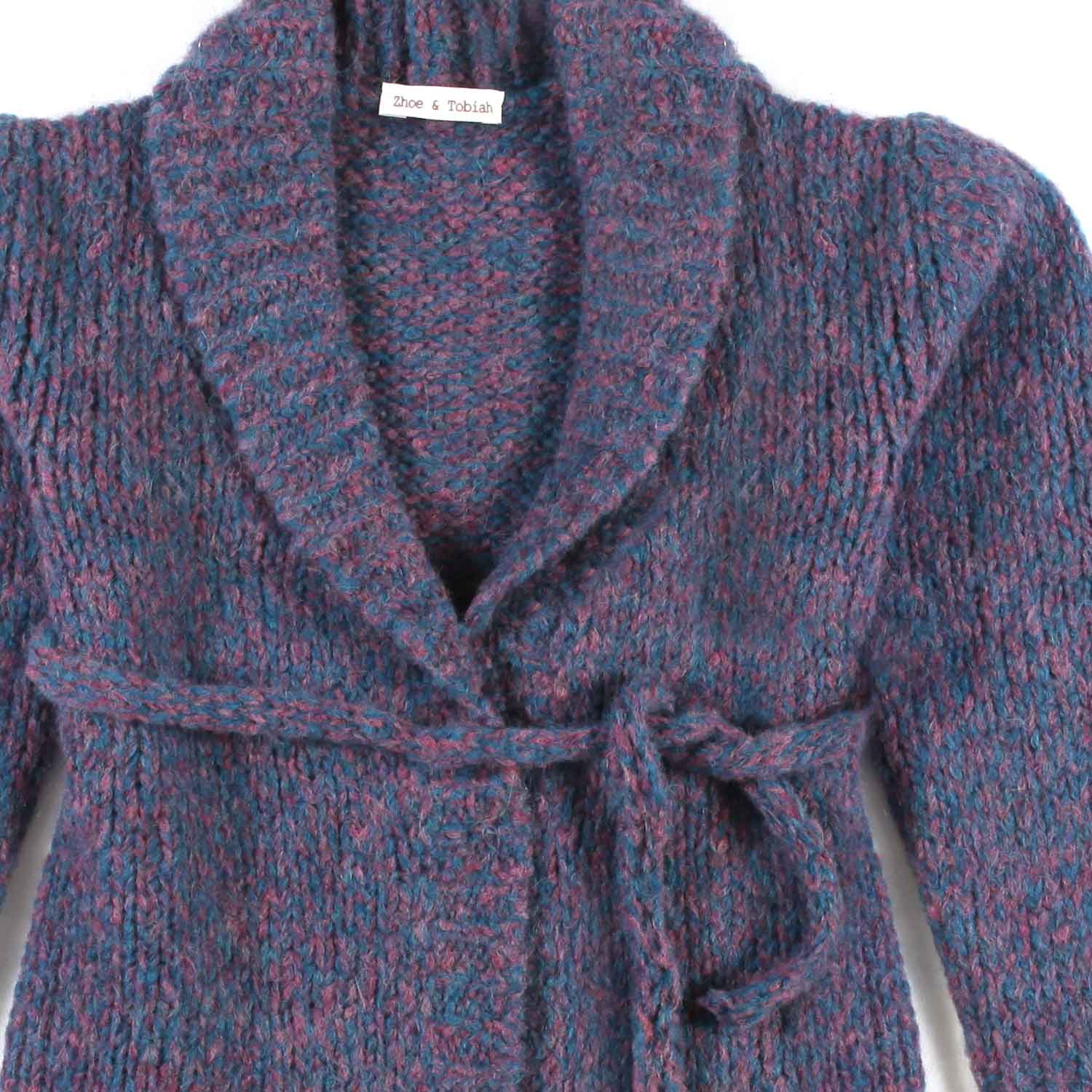 CARDIGAN MELANGE BLU E VIOLA BAMBINA - annameglio.com abbigliamento moda