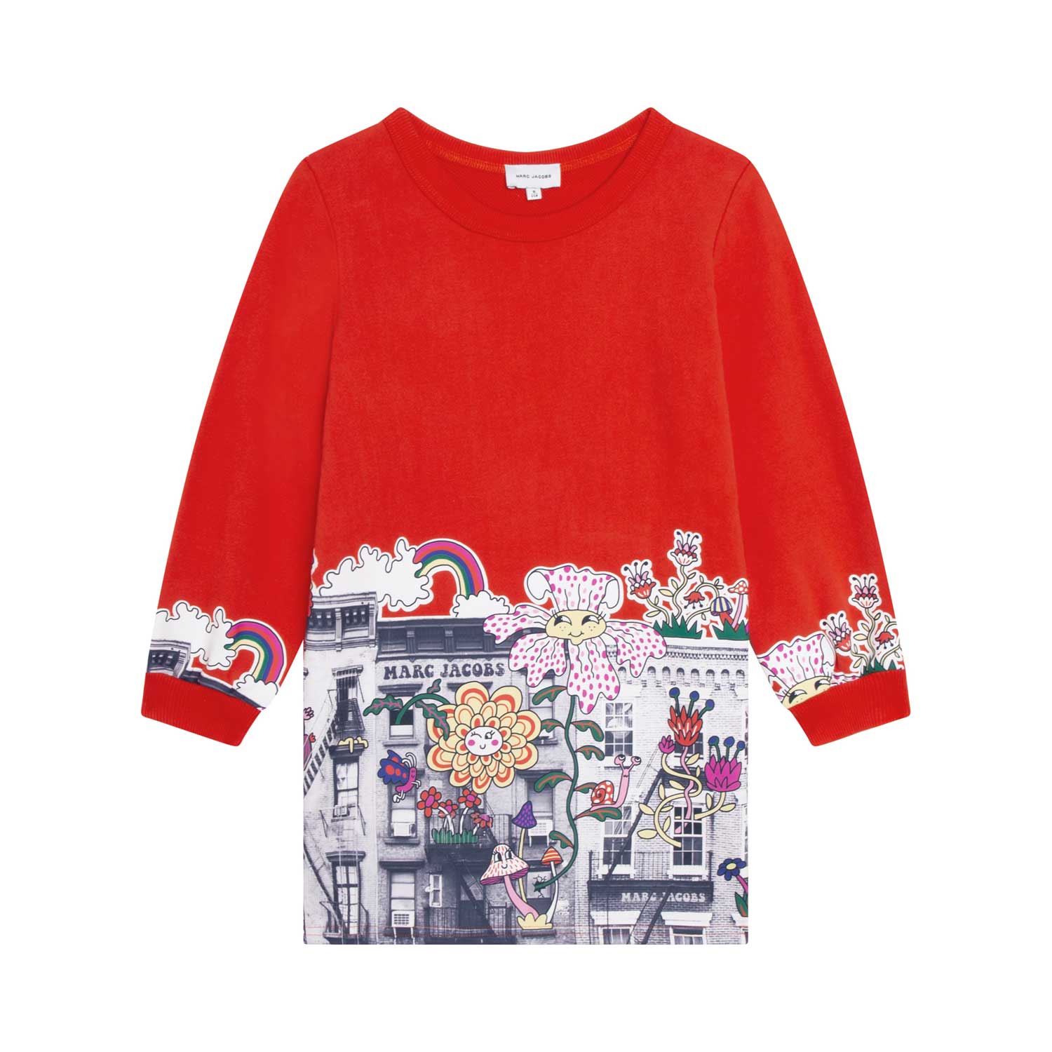 VESTITO ARANCIONE E MULTICOLOR IN FELPA BAMBINA - annameglio.com abbigliamento moda