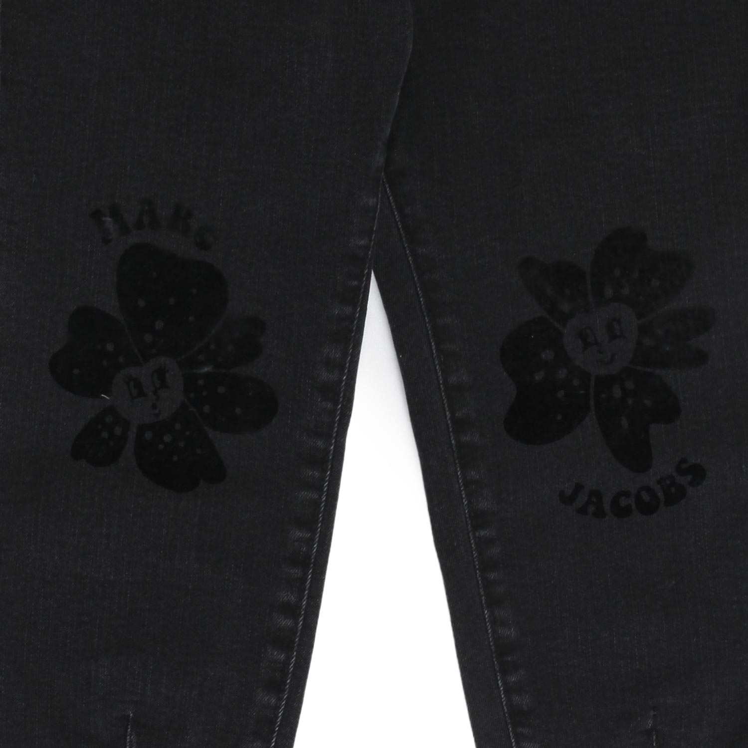 JEANS NERO CON FIORI FLOCCATI BAMBINA - annameglio.com abbigliamento moda