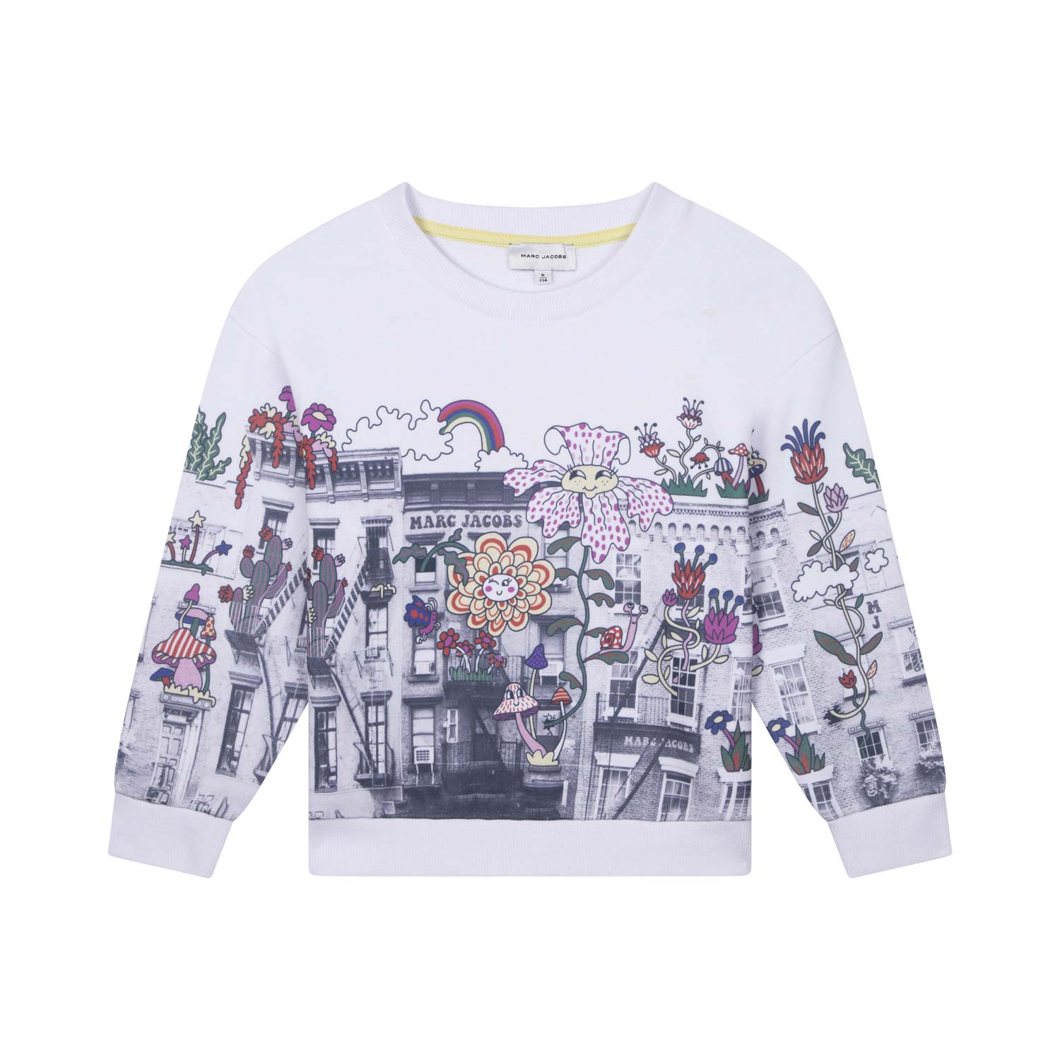 FELPA BIANCA CON STAMPE MULTICOLOR BAMBINA - annameglio.com abbigliamento moda