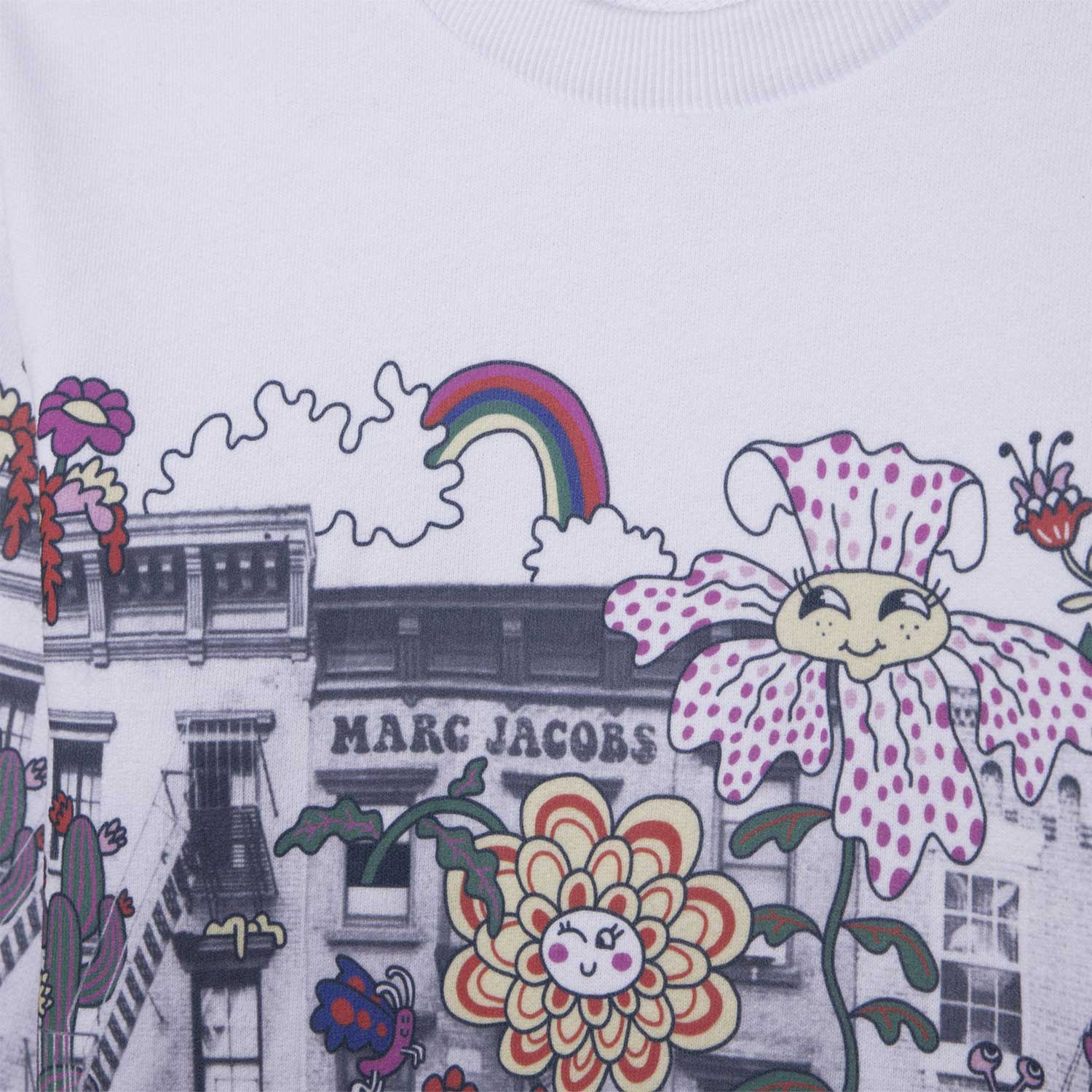 FELPA BIANCA CON STAMPE MULTICOLOR BAMBINA - annameglio.com abbigliamento moda