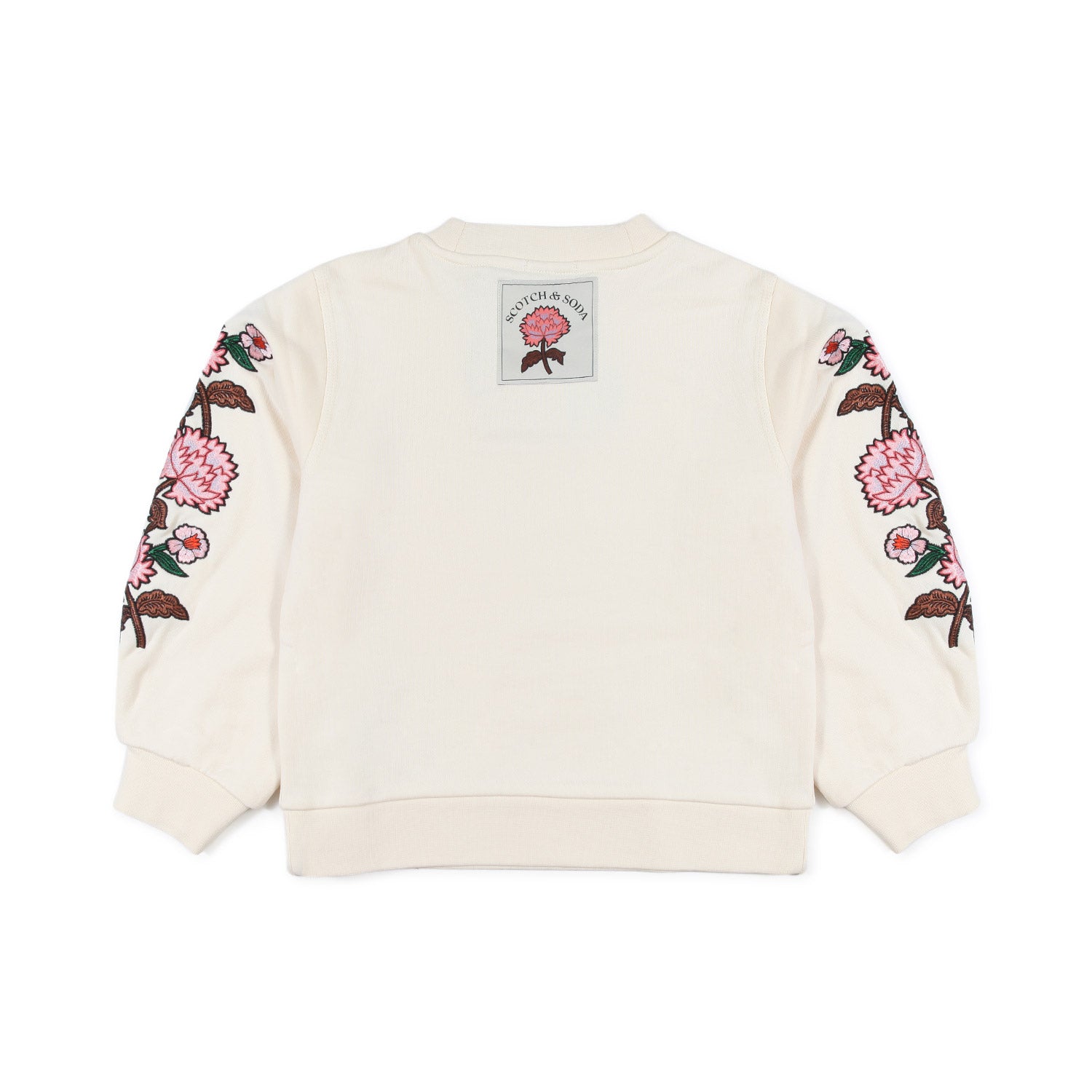 FELPA PANNA CON FIORI RICAMATI BAMBINA E TEENAGER - annameglio.com abbigliamento moda