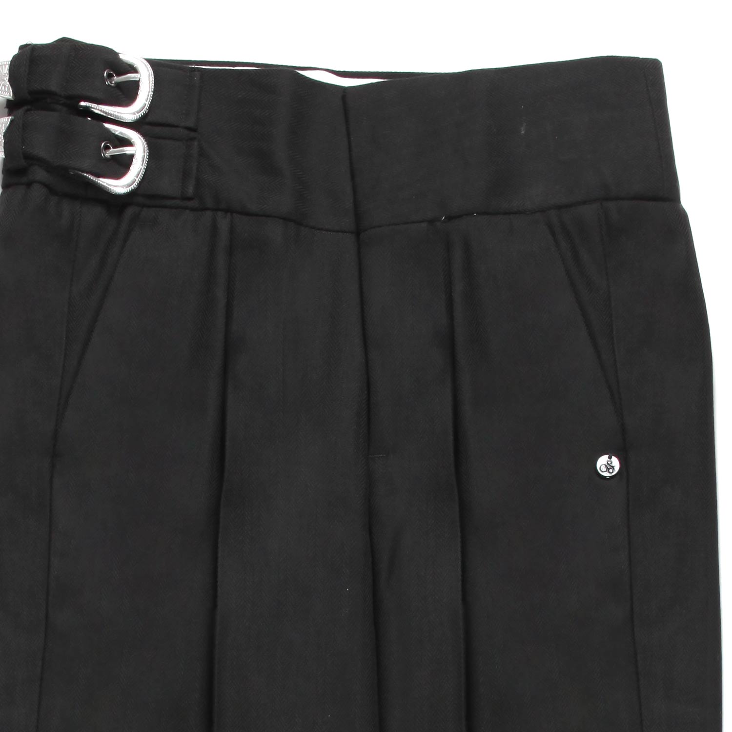 PANTALONE NERO CON FIBBIE BAMBINA E TEENAGER - annameglio.com abbigliamento moda