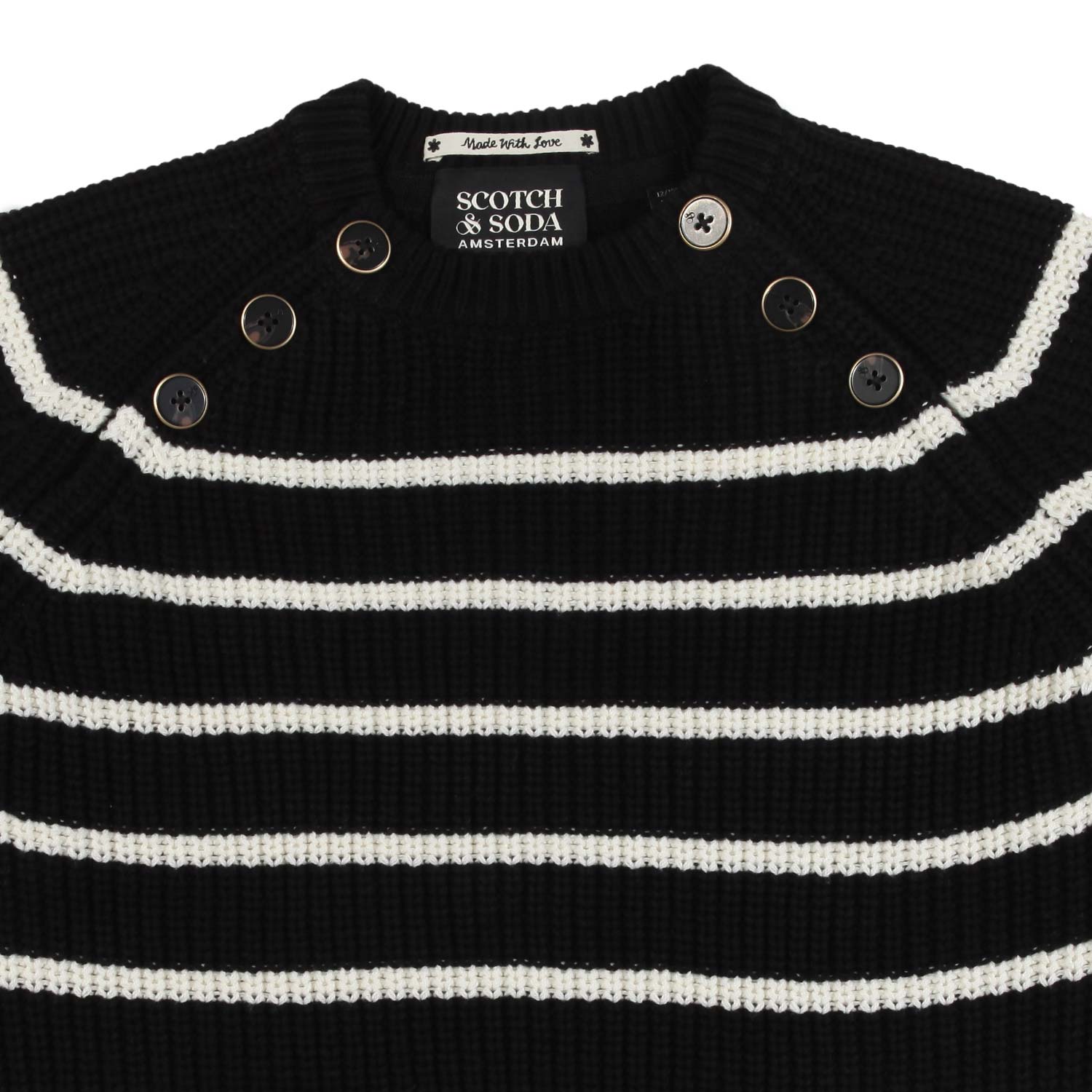 MAGLIONE UNISEX NERO A RIGHE BIANCHE - annameglio.com abbigliamento moda