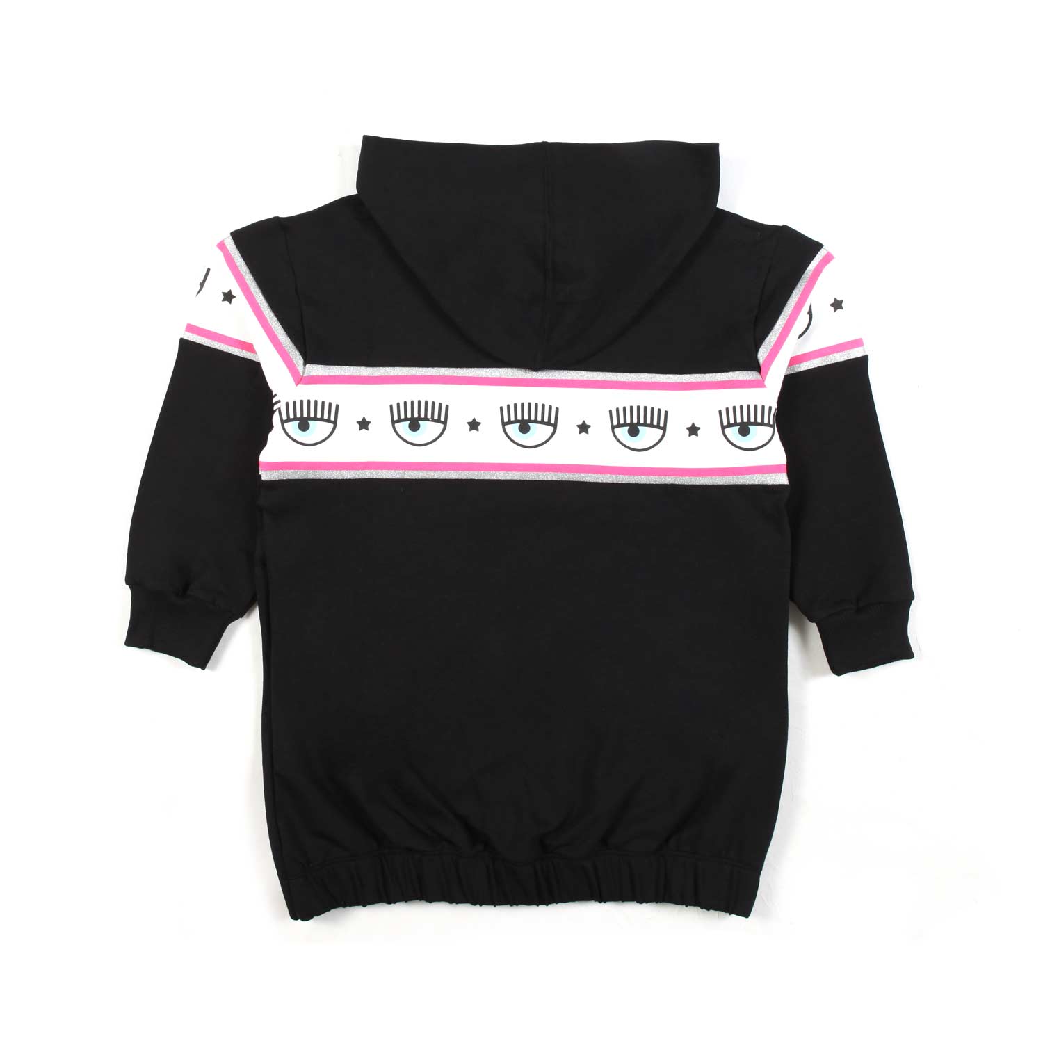 ABITO HOODIE LOGOMANIA NERO IN FELPA BAMBINA - annameglio.com abbigliamento moda