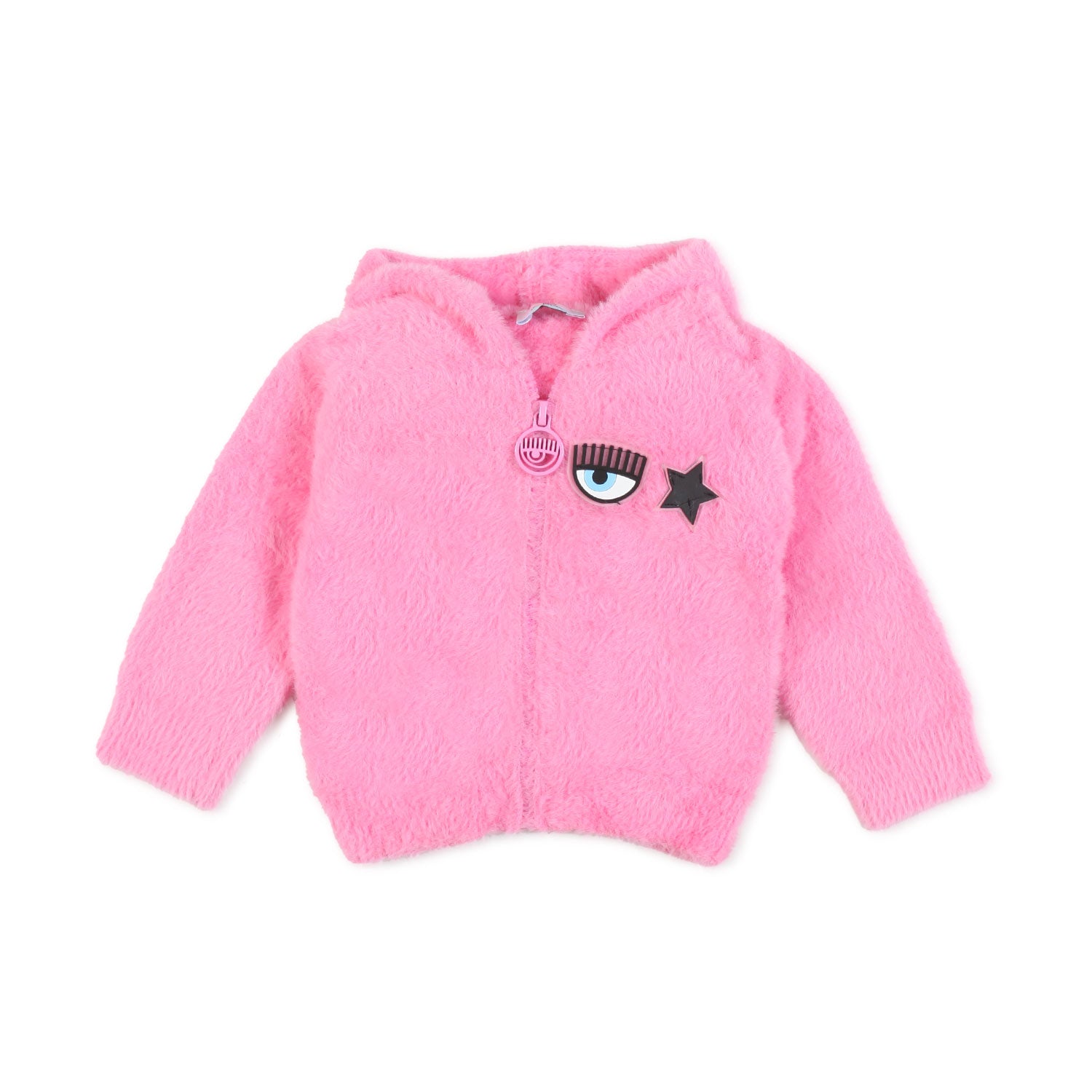 PULL EYE STAR FUCSIA CON CAPPUCCIO BIMBA - annameglio.com abbigliamento moda