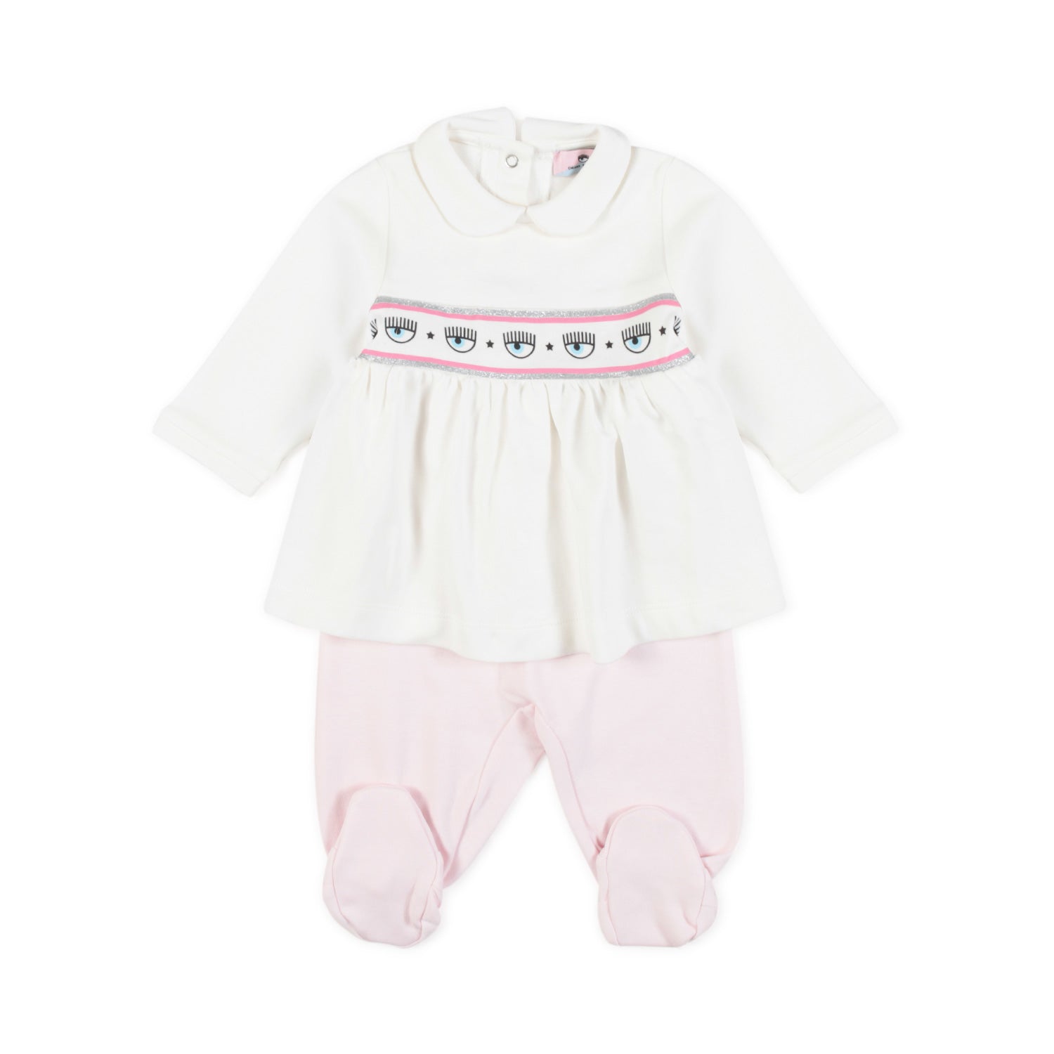 TUTINA LOGOMANIA 2 PEZZI BIANCA E ROSA - annameglio.com abbigliamento moda