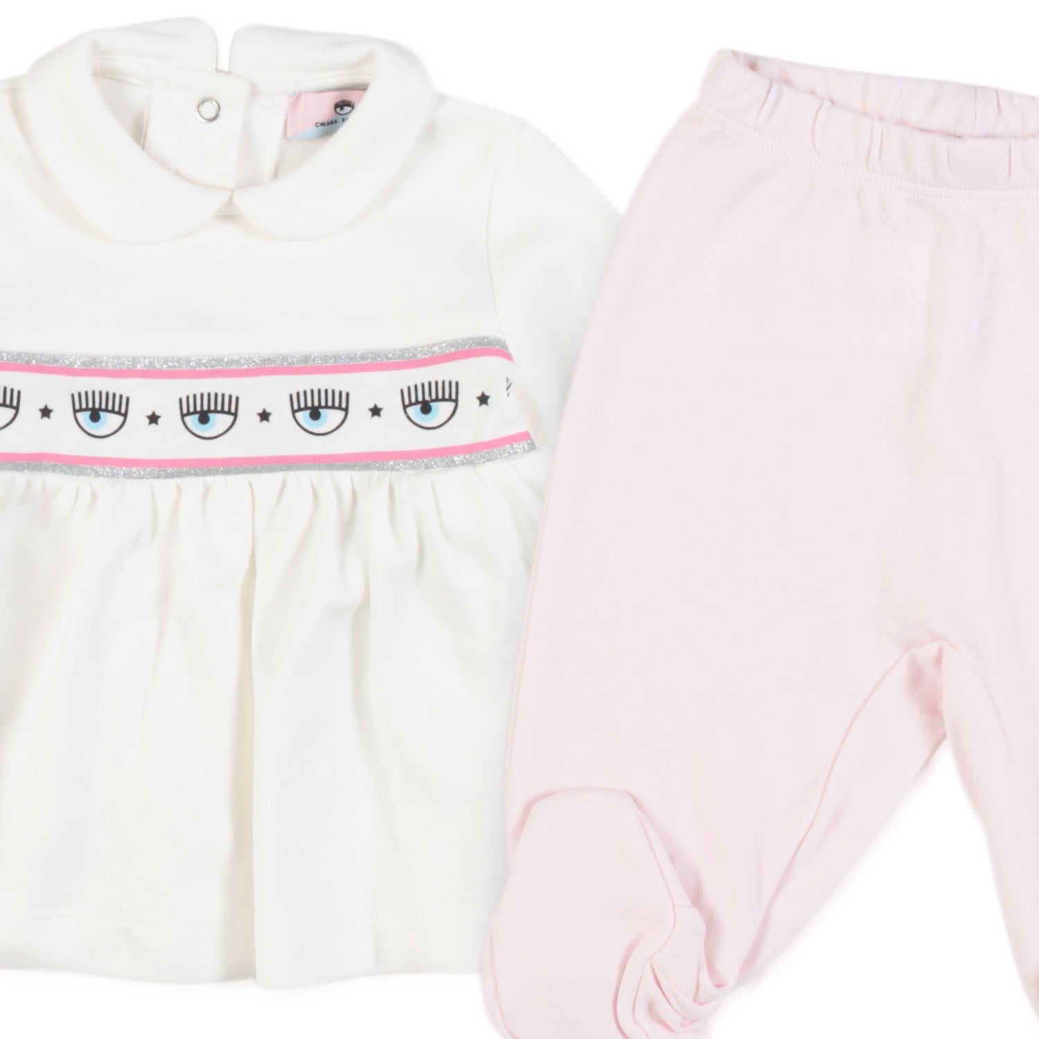 TUTINA LOGOMANIA 2 PEZZI BIANCA E ROSA - annameglio.com abbigliamento moda