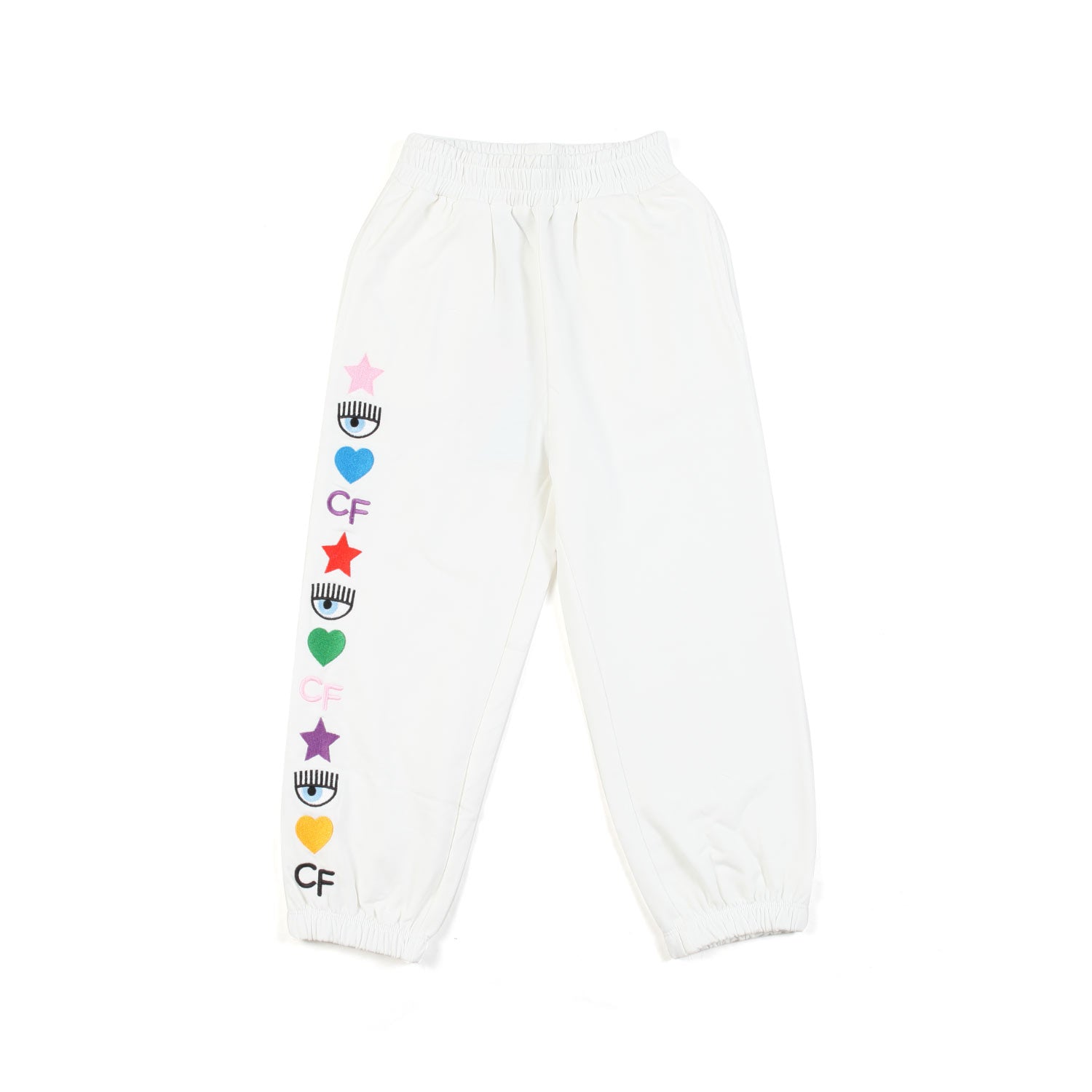 PANTALONE IN FELPA EYE STAR BIANCO BAMBINA - annameglio.com abbigliamento moda