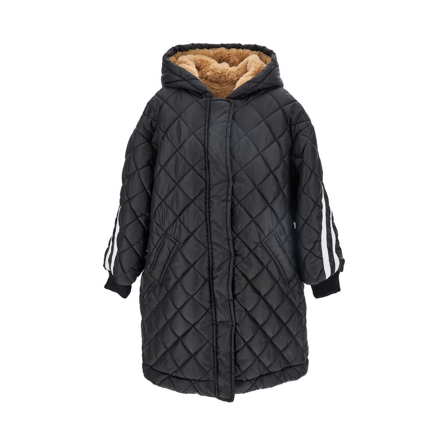CAPPOTTO NERO TRAPUNTATO BAMBINA E TEENAGER - annameglio.com abbigliamento moda