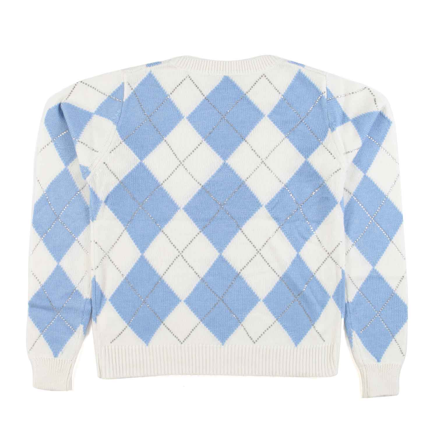 PULLOVER PANNA E CELESTE A ROMBI - annameglio.com abbigliamento moda