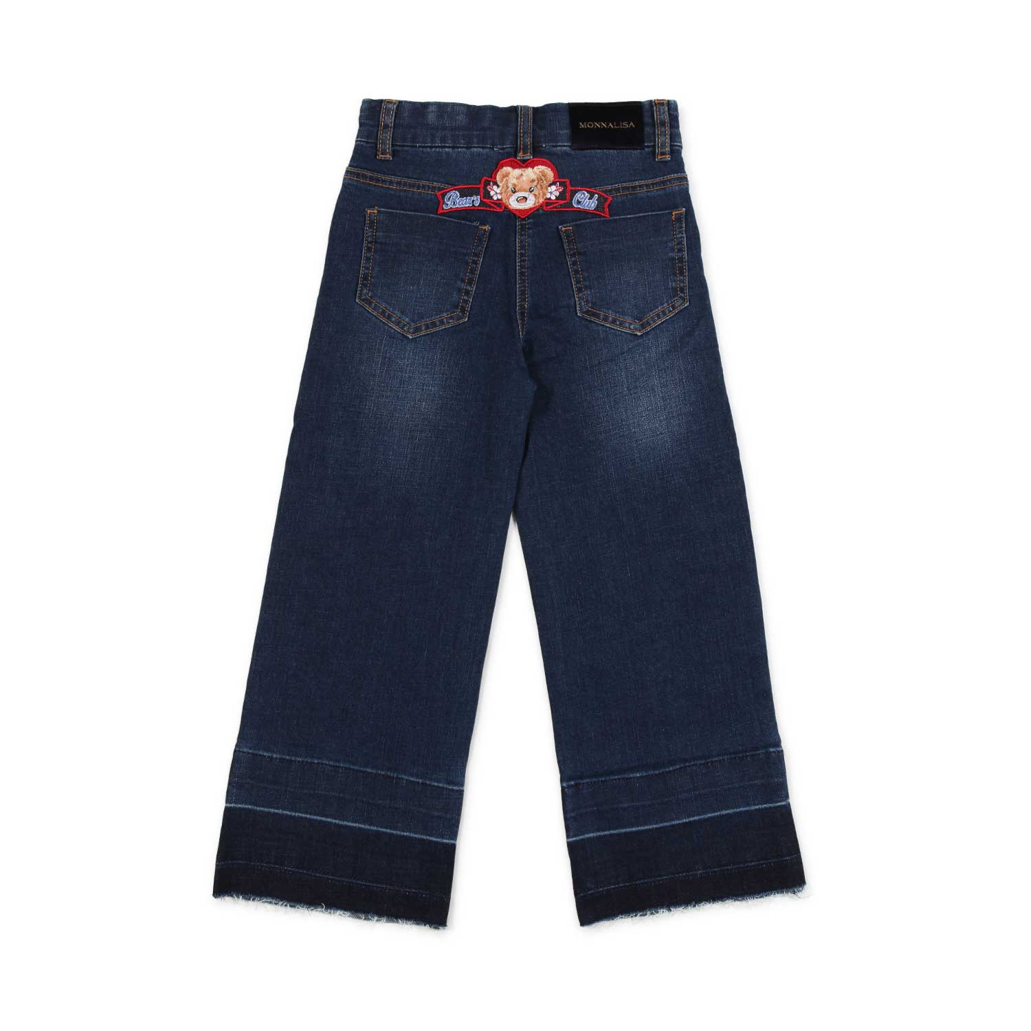 JEANS BLU SCURO BAMBINA CON PATCH COLORATE - annameglio.com abbigliamento moda