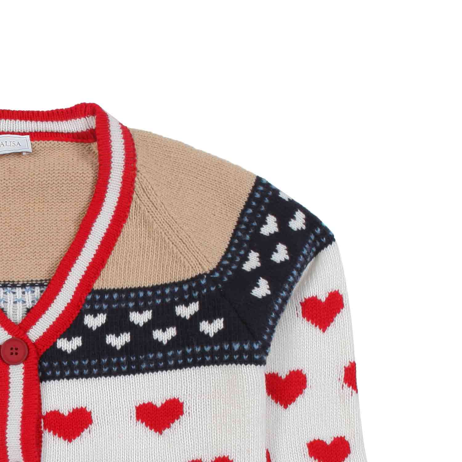 CARDIGAN BEIGE E MULTICOLOR BAMBINA - annameglio.com abbigliamento moda