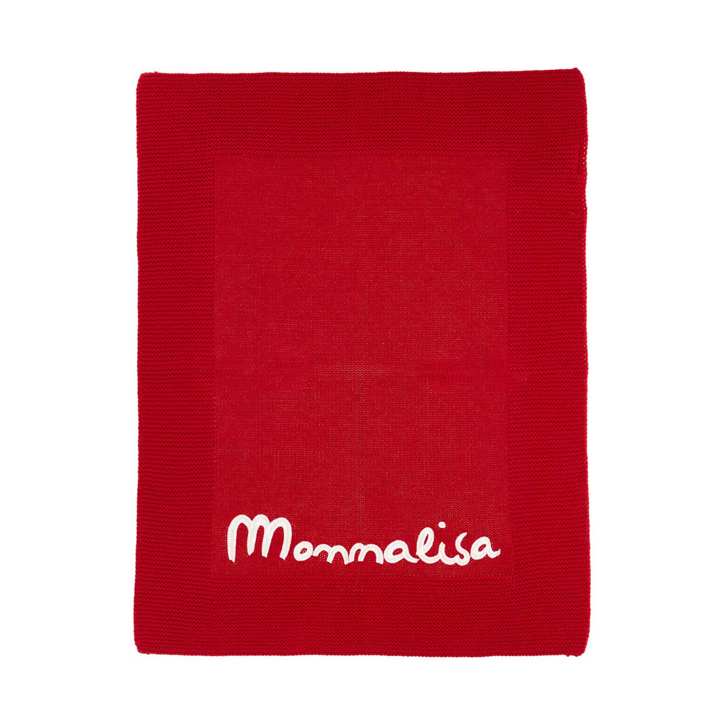 COPERTA TRICOT RICAMATA ROSSO RUBINO - annameglio.com abbigliamento moda