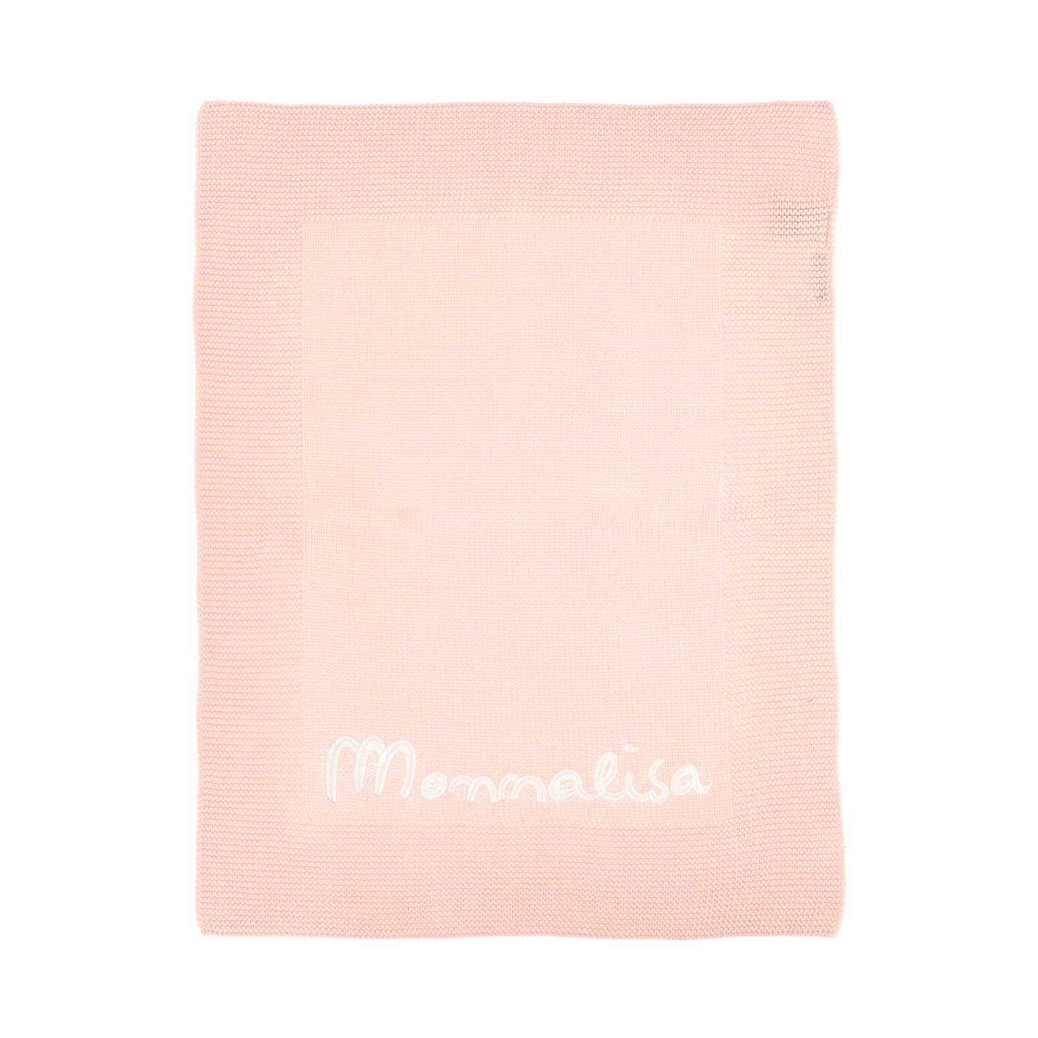 COPERTA TRICOT RICAMATA ROSA CHIARO - annameglio.com abbigliamento moda