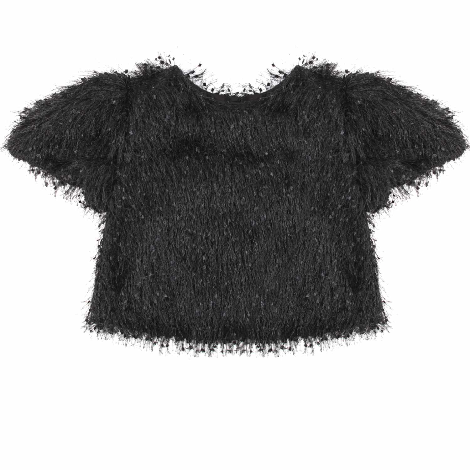 TOP NERO CON FRANGE BAMBINA E TEEN - annameglio.com abbigliamento moda