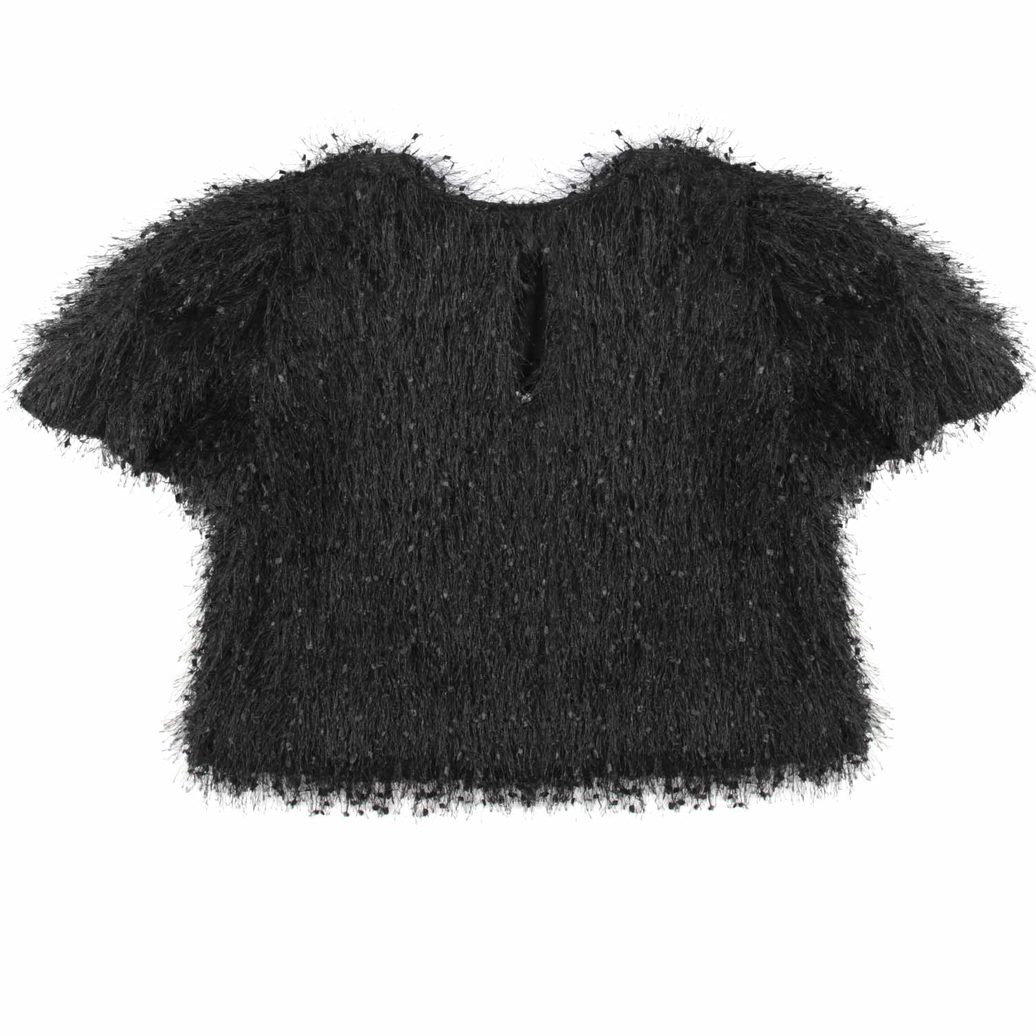 TOP NERO CON FRANGE BAMBINA E TEEN - annameglio.com abbigliamento moda