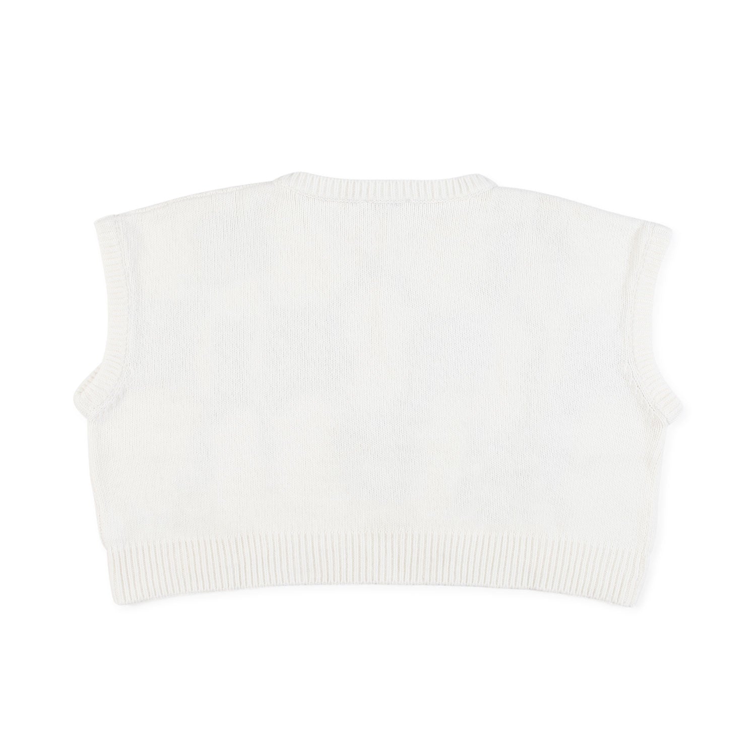 GILET CROPPED DI LANA BIANCO LATTE E ORO - annameglio.com abbigliamento moda