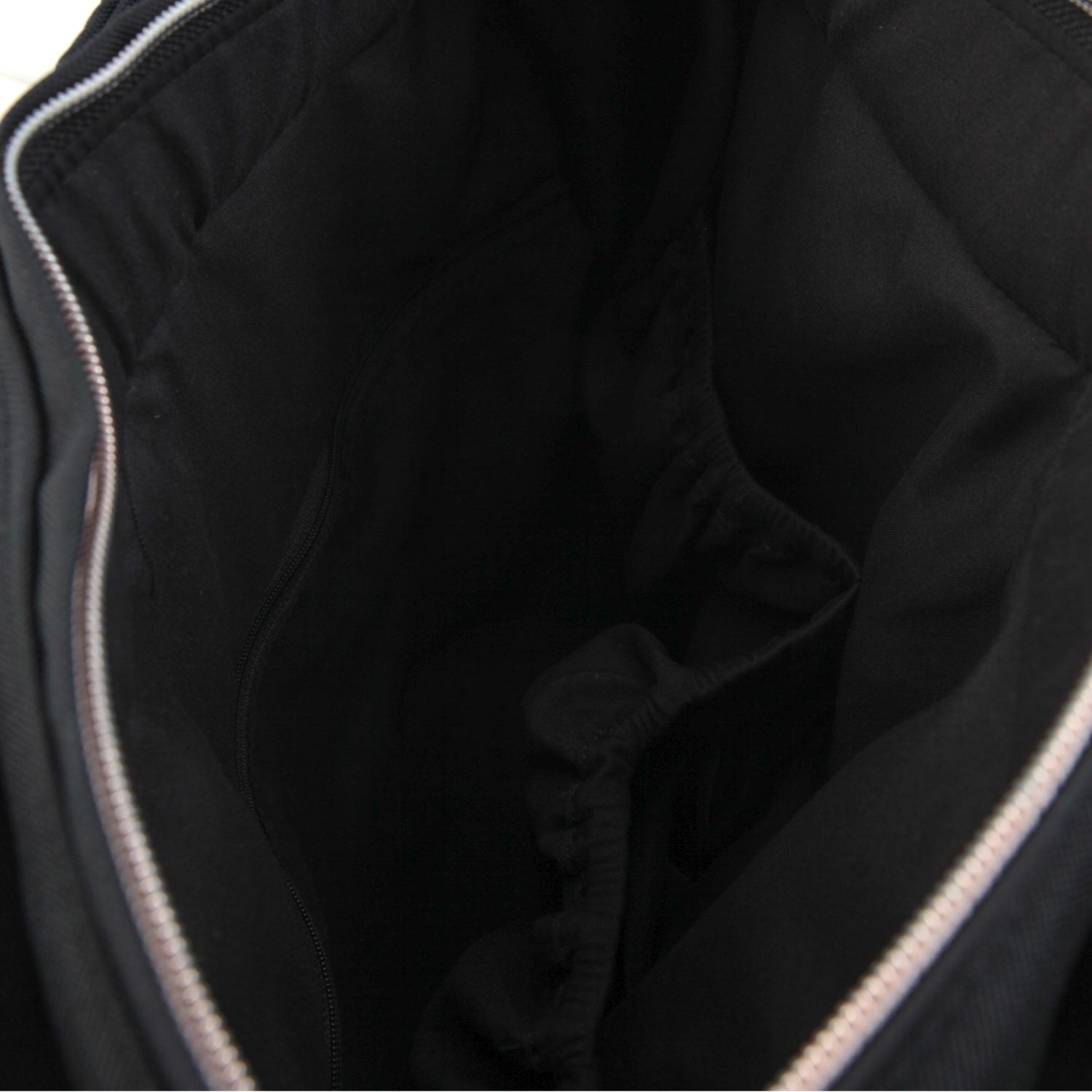 BORSA FASCIATOIO NERA CON STAMPA FLOREALE - annameglio.com abbigliamento moda