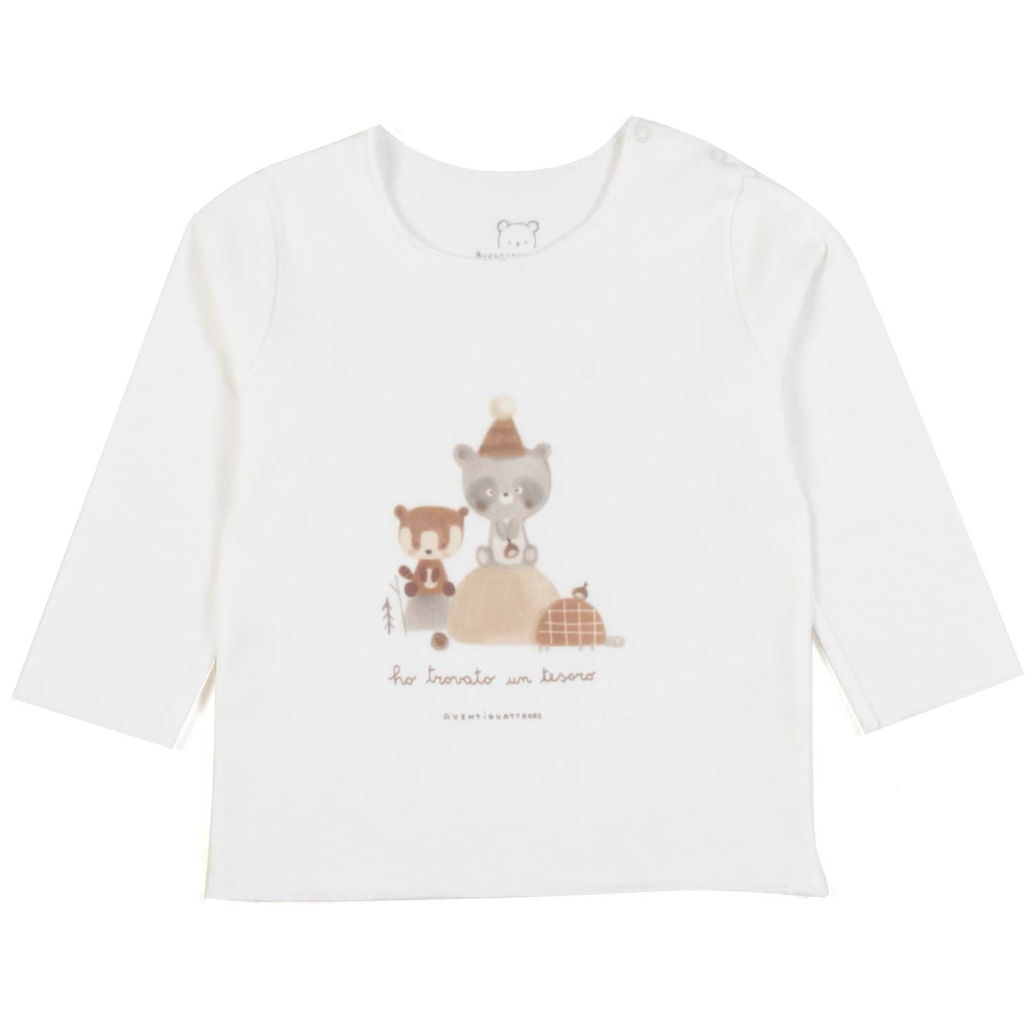 T-SHIRT BABY BIANCA CON STAMPA ANIMALETTI - annameglio.com abbigliamento moda