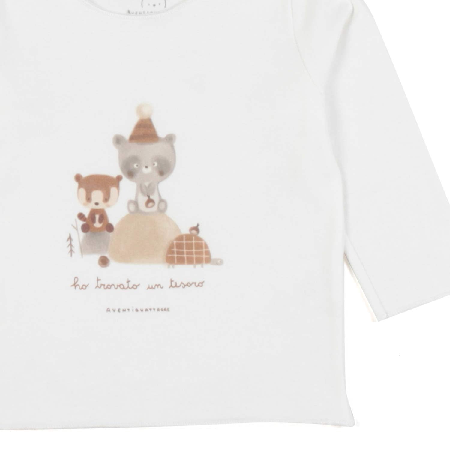 T-SHIRT BABY BIANCA CON STAMPA ANIMALETTI - annameglio.com abbigliamento moda