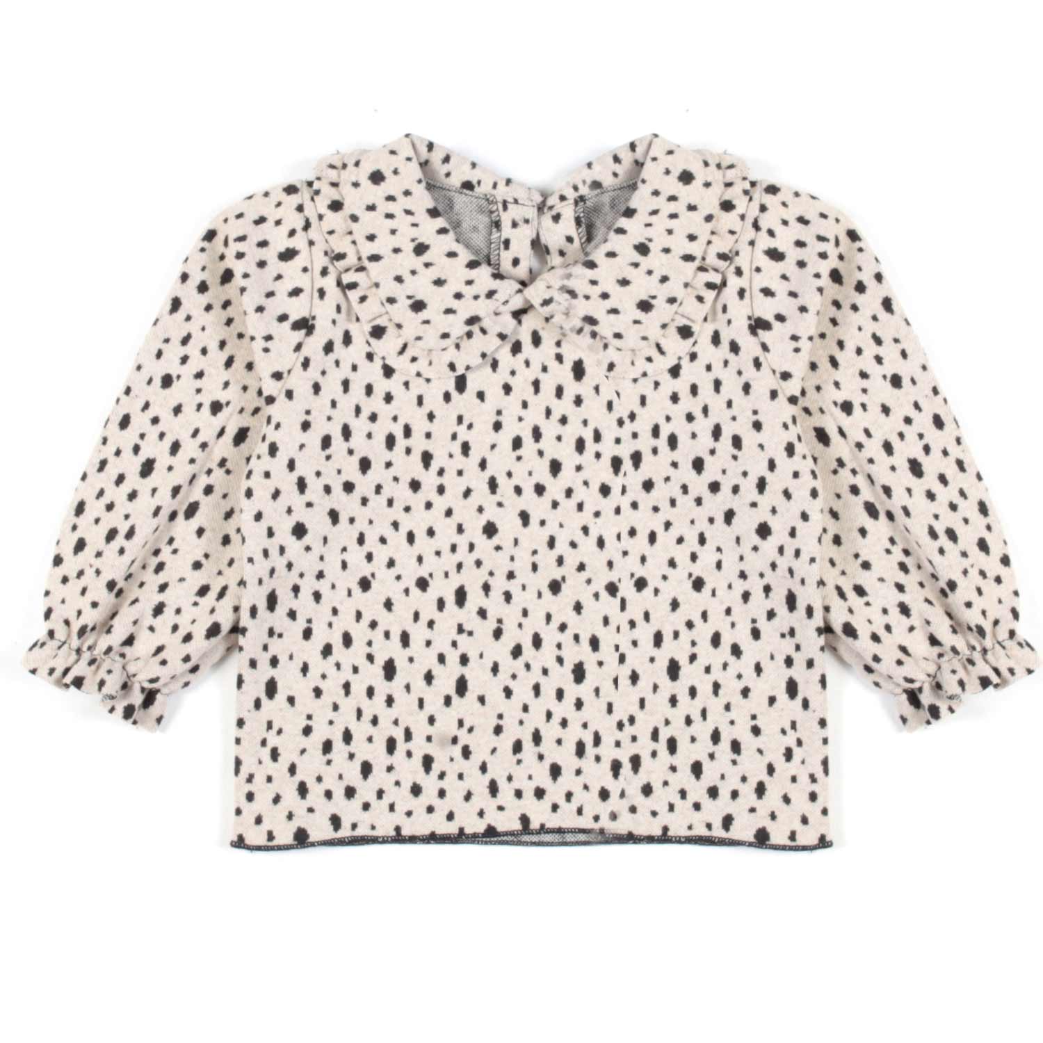 BLUSA DALMATA BEIGE E NERA BIMBA - annameglio.com abbigliamento moda
