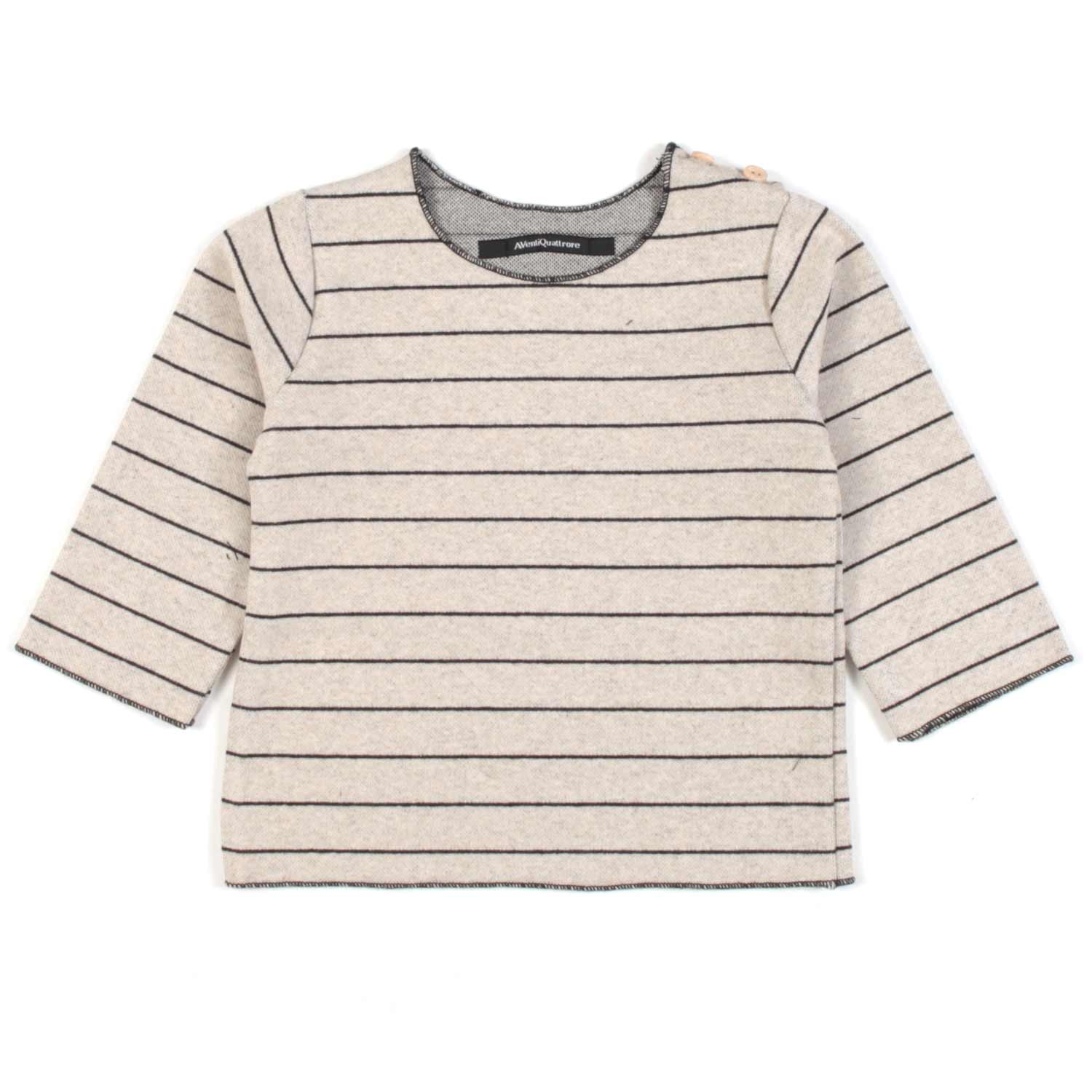 T-SHIRT BABY BEIGE E NERA A RIGHE - annameglio.com abbigliamento moda