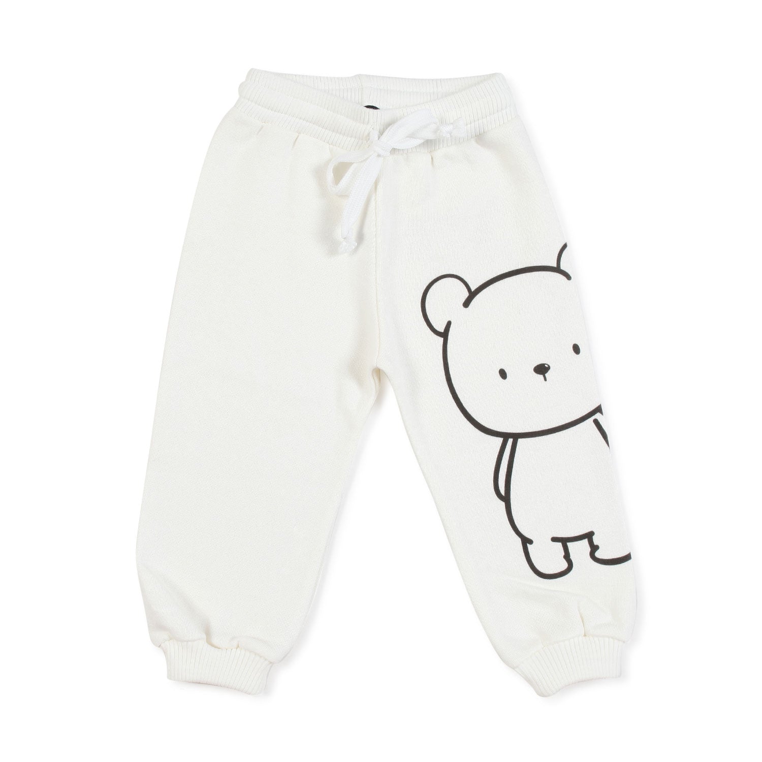 PANTALONE BIANCO DI FELPA CON STAMPA ORSETTO NERA - annameglio.com abbigliamento moda