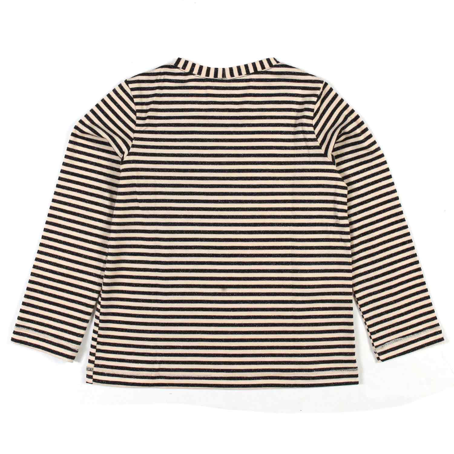 T-SHIRT VALERIA VANIGLIA E NERA A RIGHE BAMBINA - annameglio.com abbigliamento moda