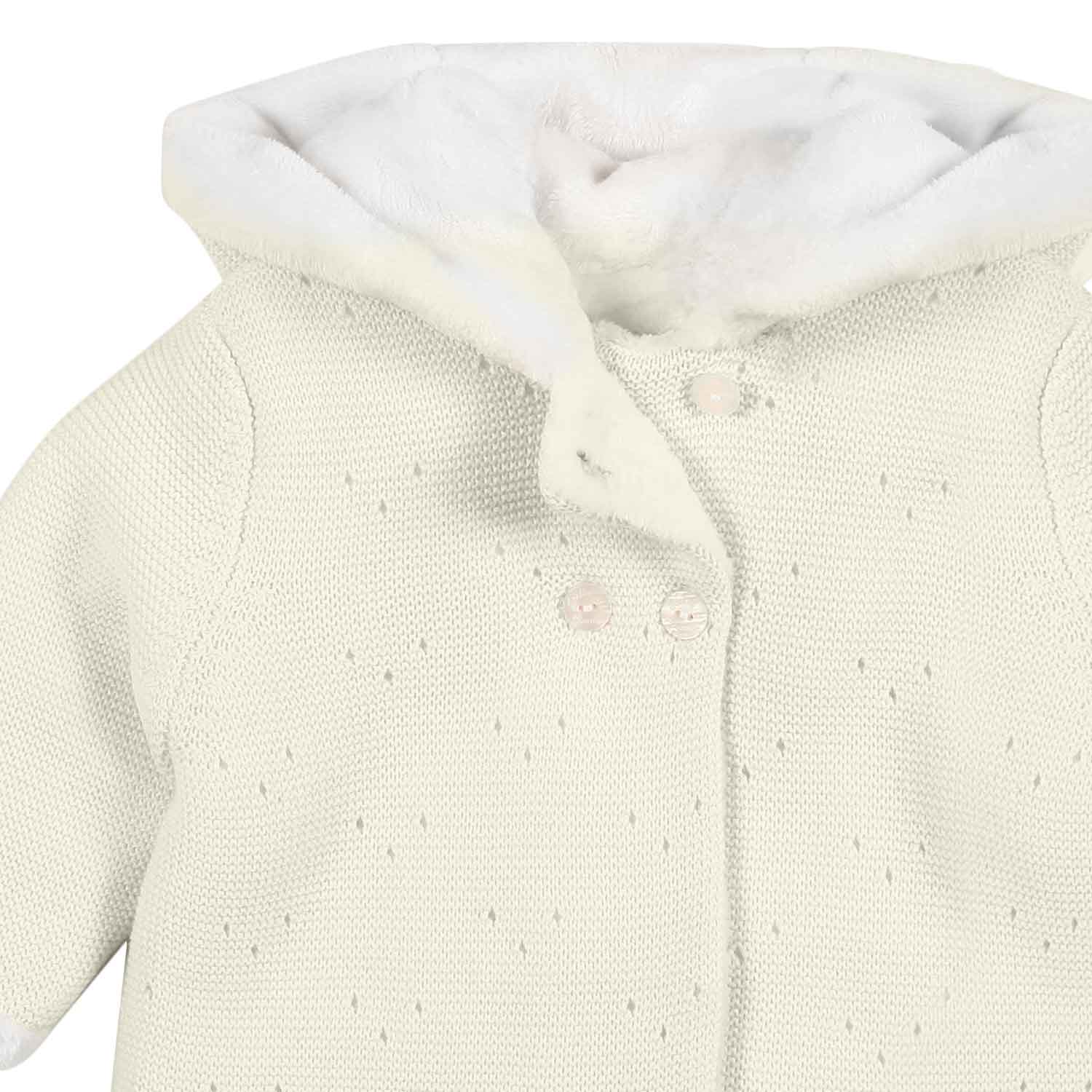 CAPPOTTINO BIANCO CALDO CON CAPPUCCIO NEONATA - annameglio.com abbigliamento moda