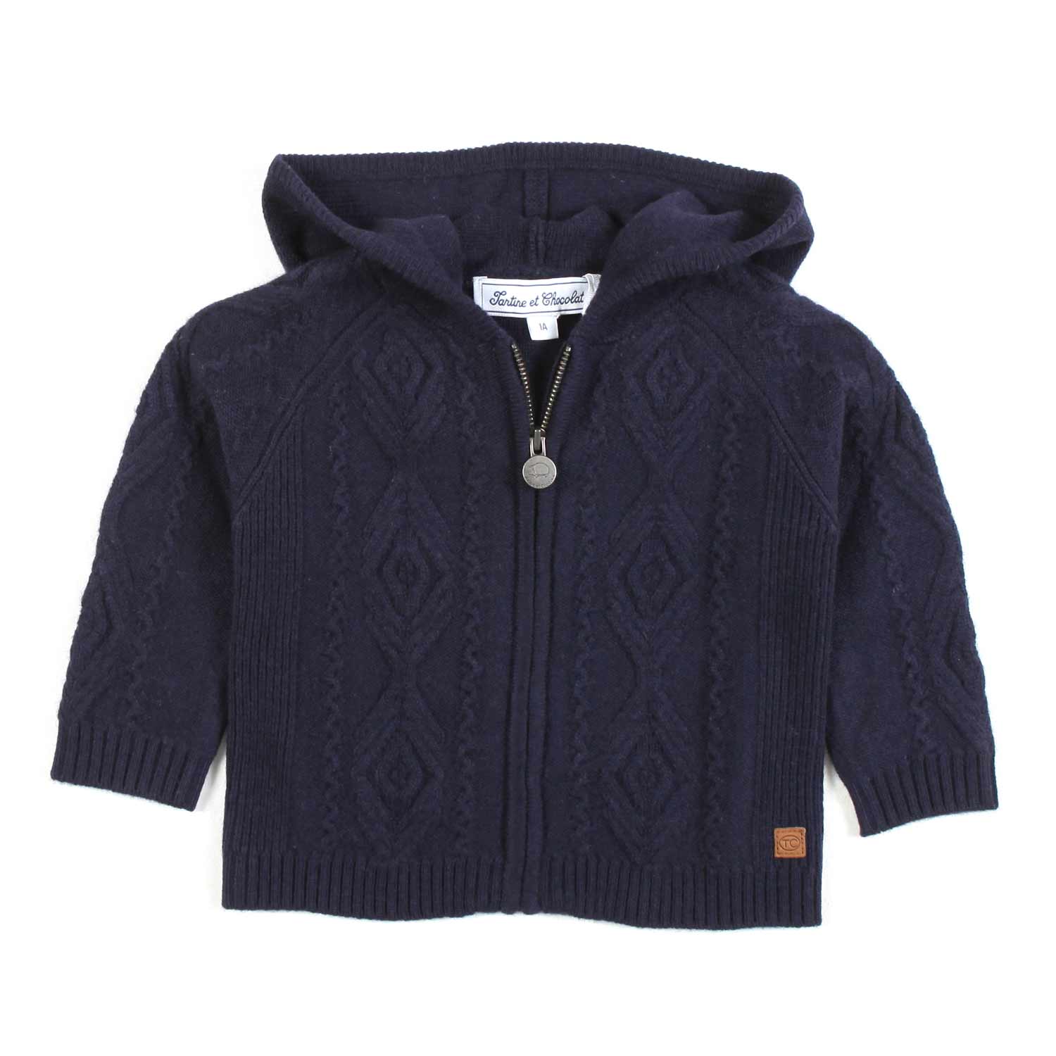 PULLOVER BLU CON CAPPUCCIO E ZIP BIMBO - annameglio.com abbigliamento moda