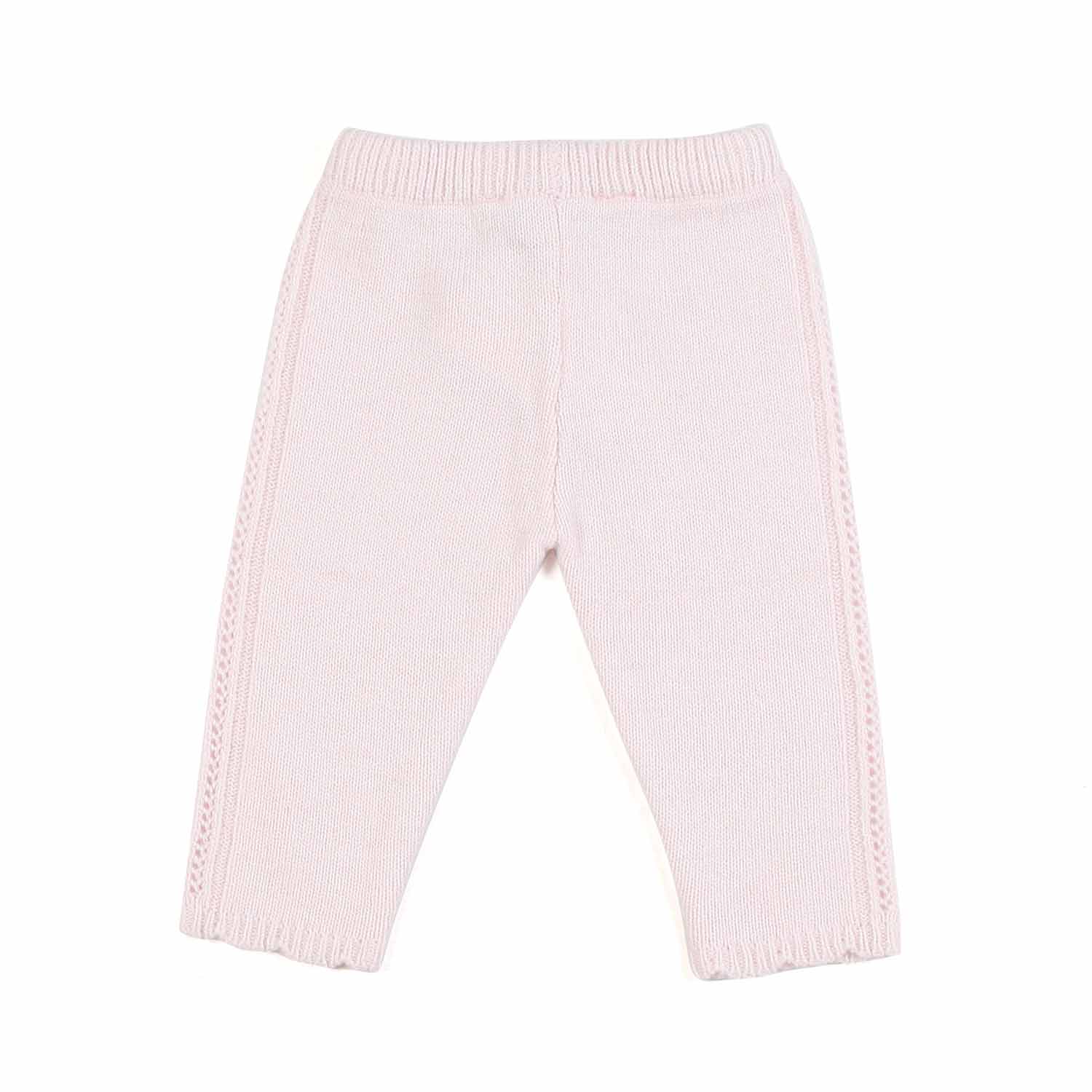 PANTALONE ROSA PALLIDO MISTO LANA NEONATA - annameglio.com abbigliamento moda