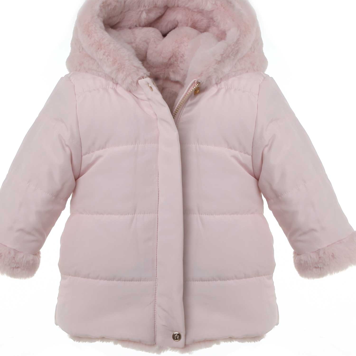 CAPPOTTINO ECO FUR REVERSIBILE BIMBA E NEONATA - annameglio.com abbigliamento moda