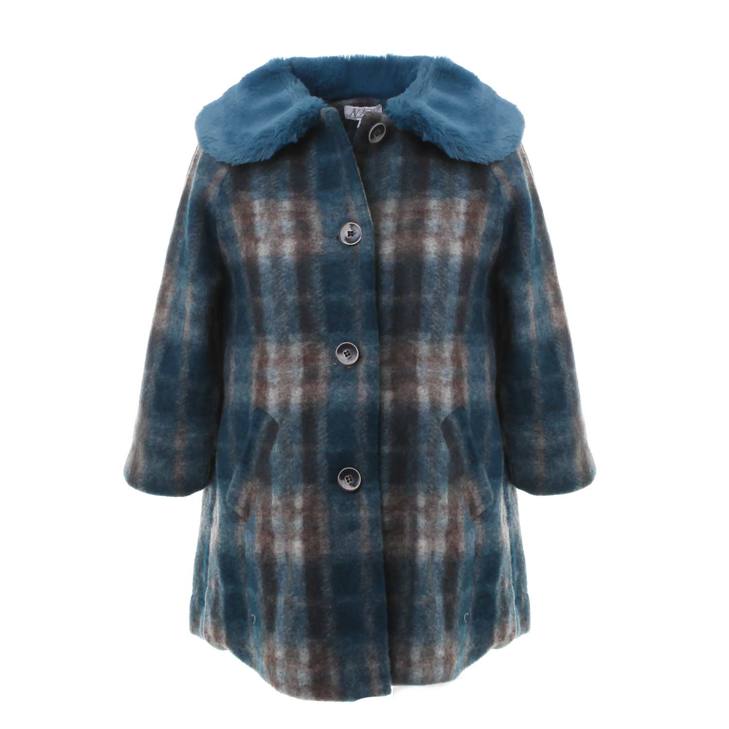 CAPPOTTO TARTAN OTTANIO E GRIGIO BAMBINA - annameglio.com abbigliamento moda